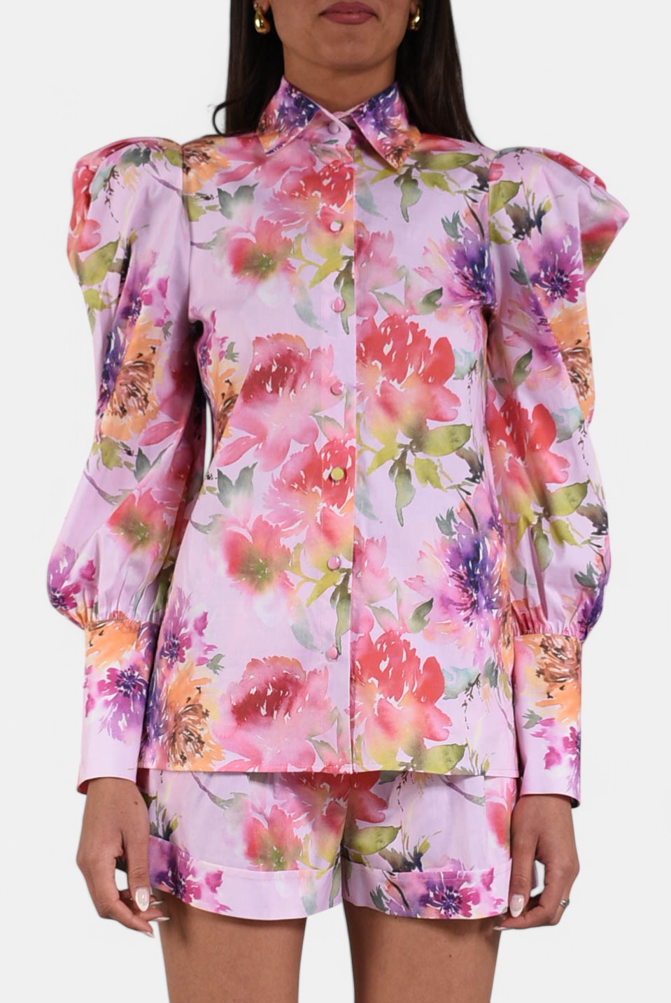 camicia in cotone a fantasia