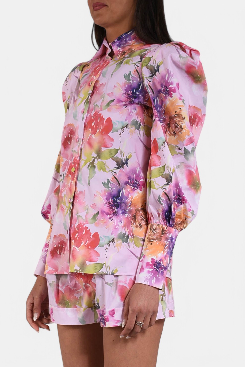 camicia in cotone a fantasia