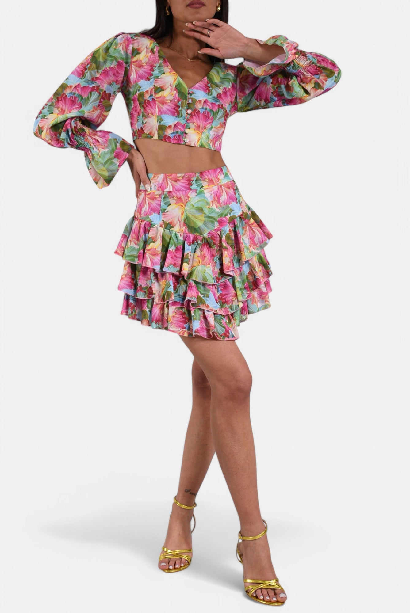 camicia cropped a fantasia
