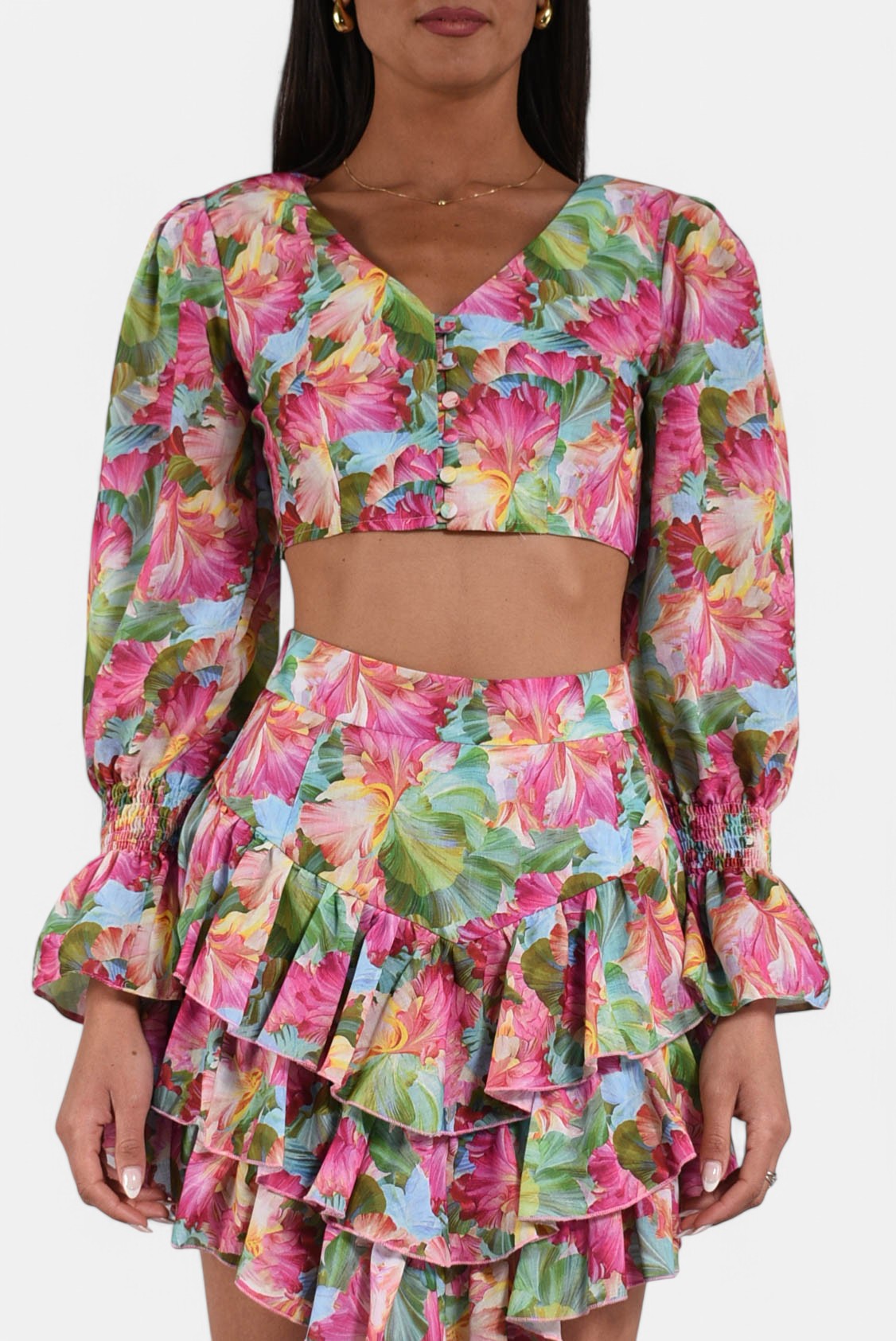 camicia cropped a fantasia