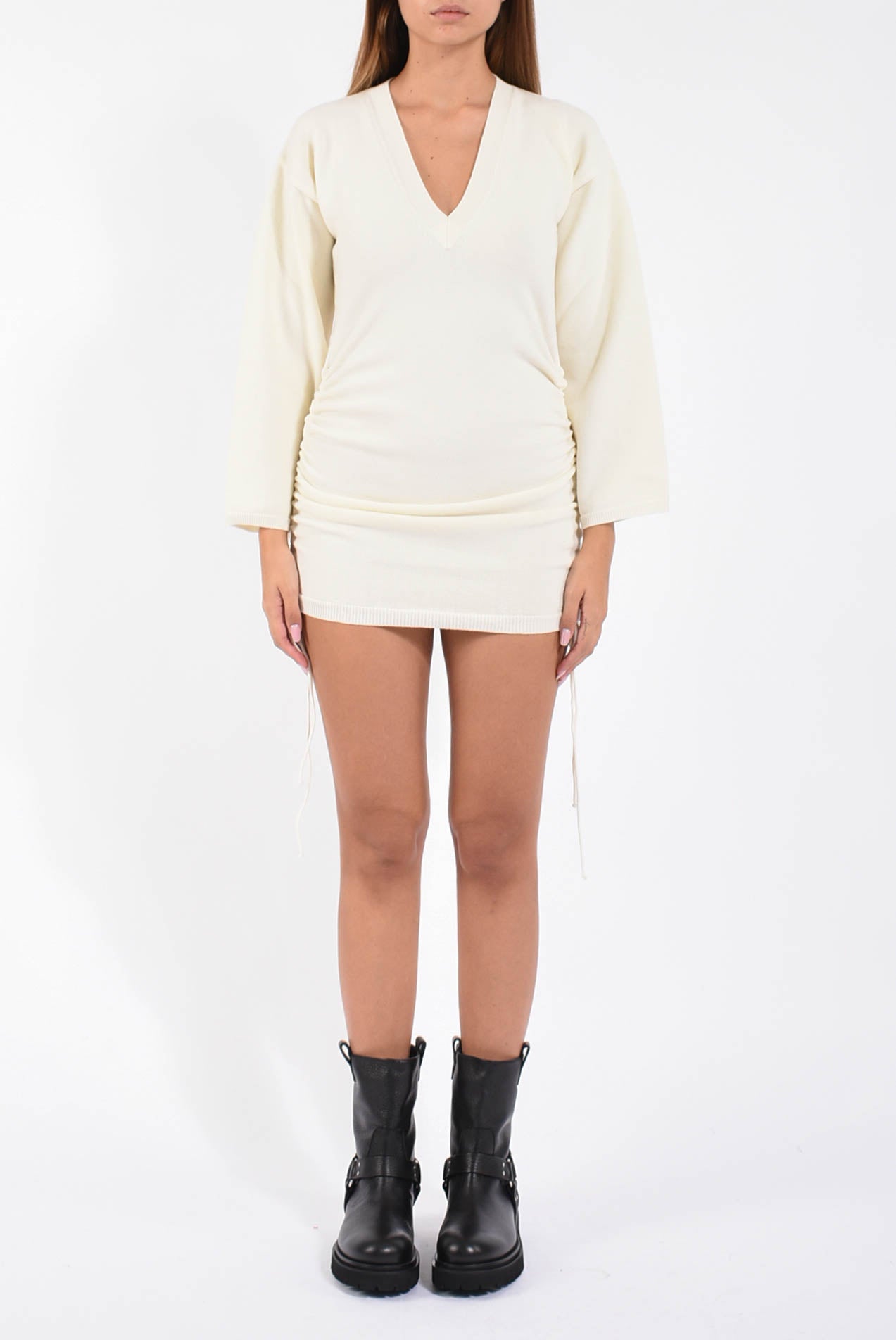 Abito mini con coulisse laterali