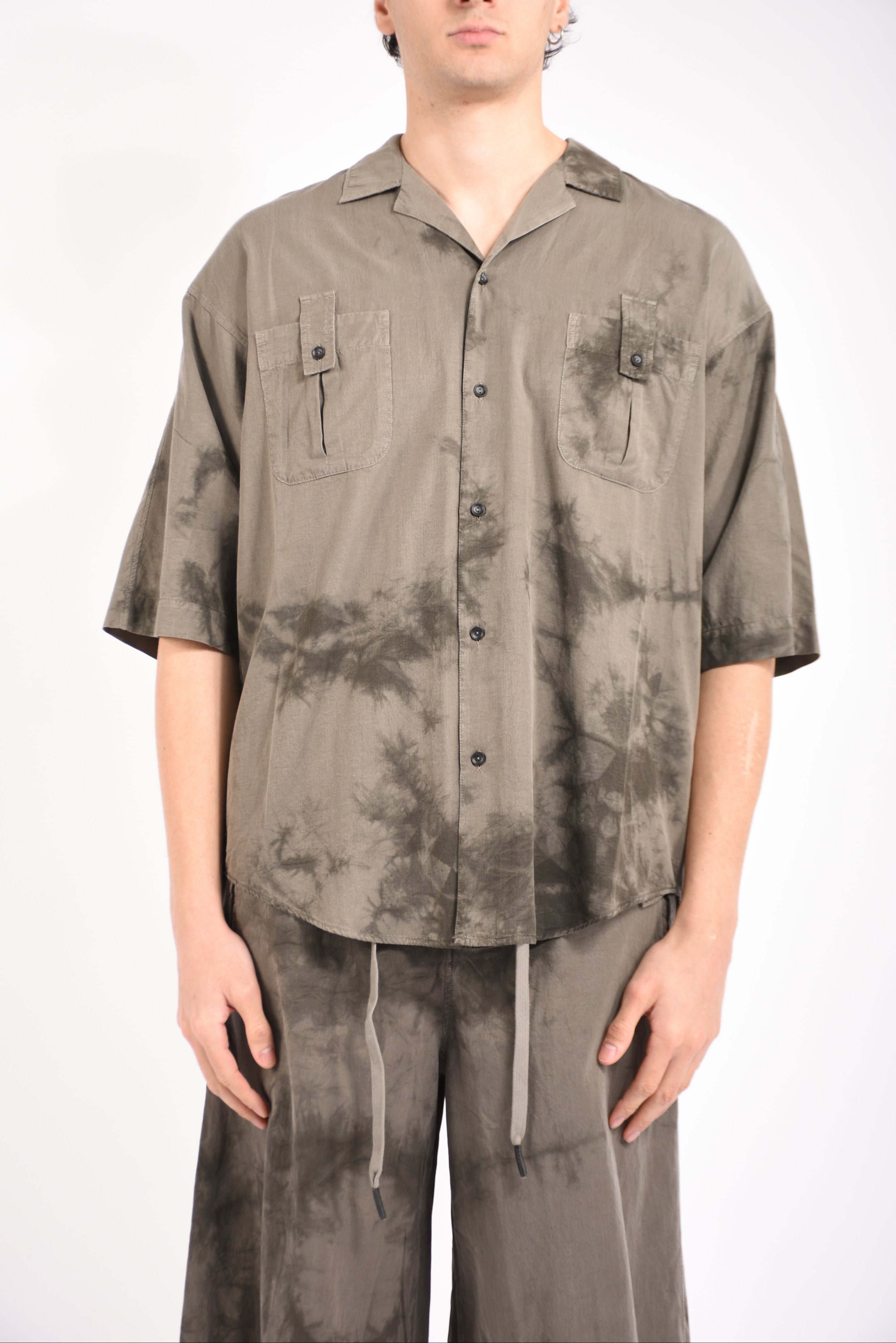 Camicia in cupro tye dyed