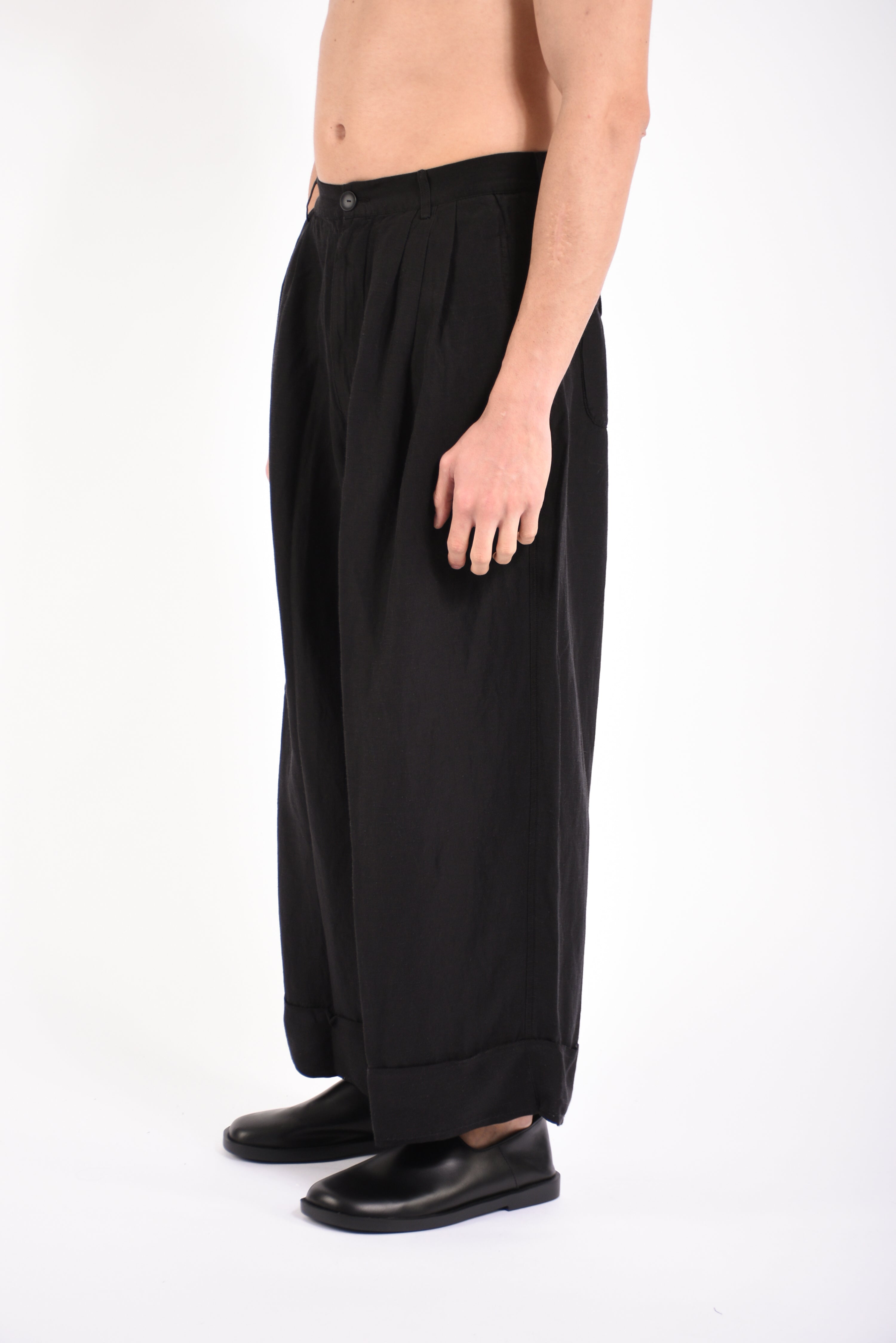 Pantaloni cropped in viscosa