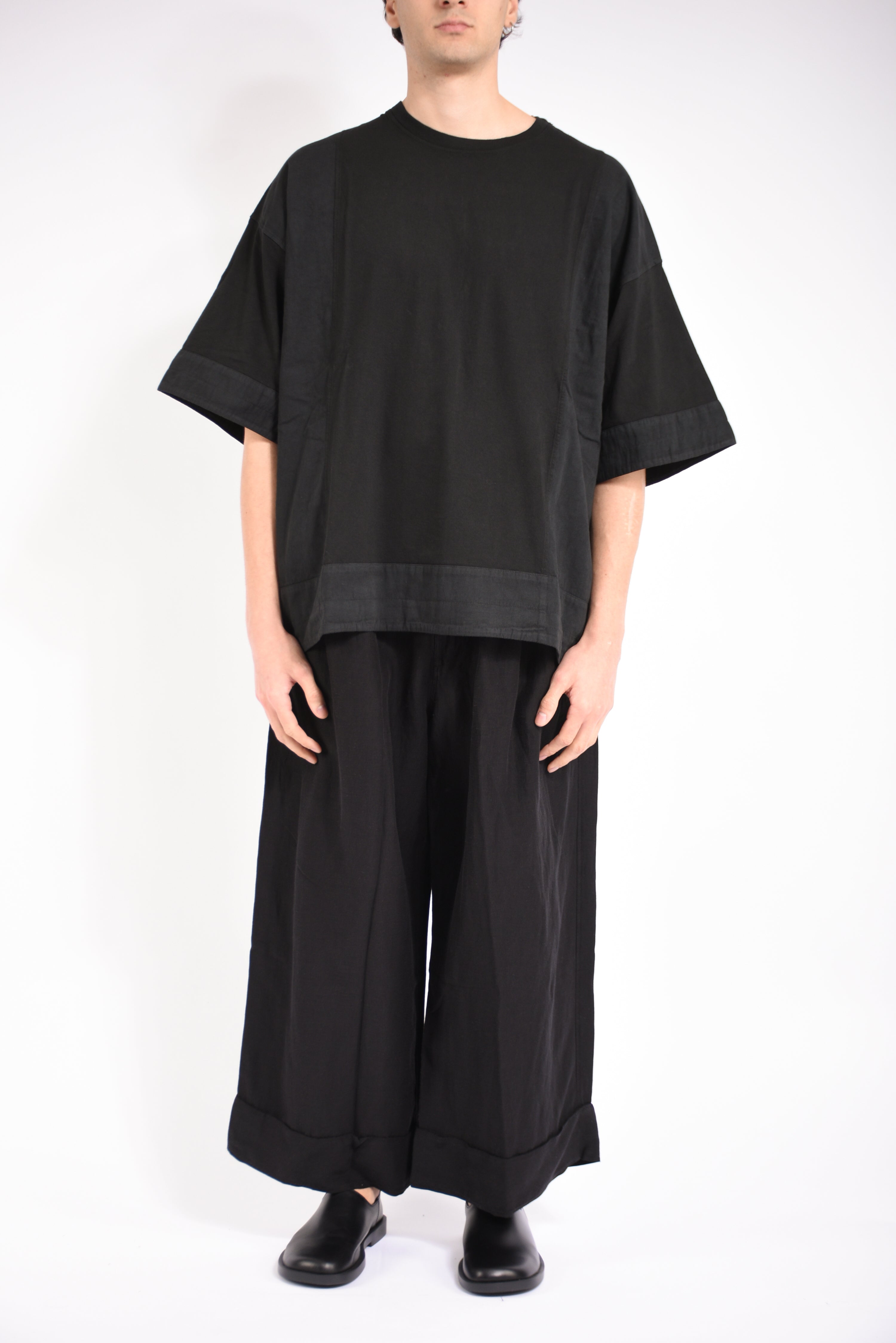 Pantaloni cropped in viscosa