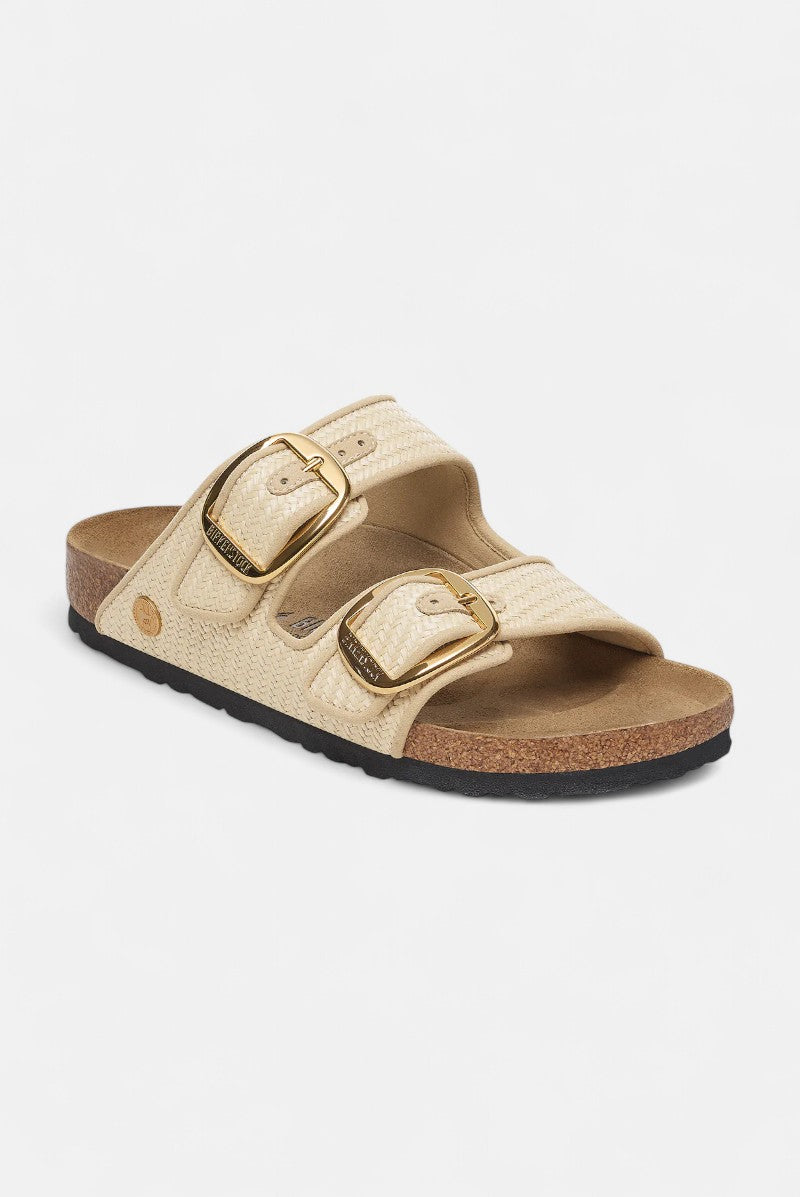 sandali arizona big buckle raffia