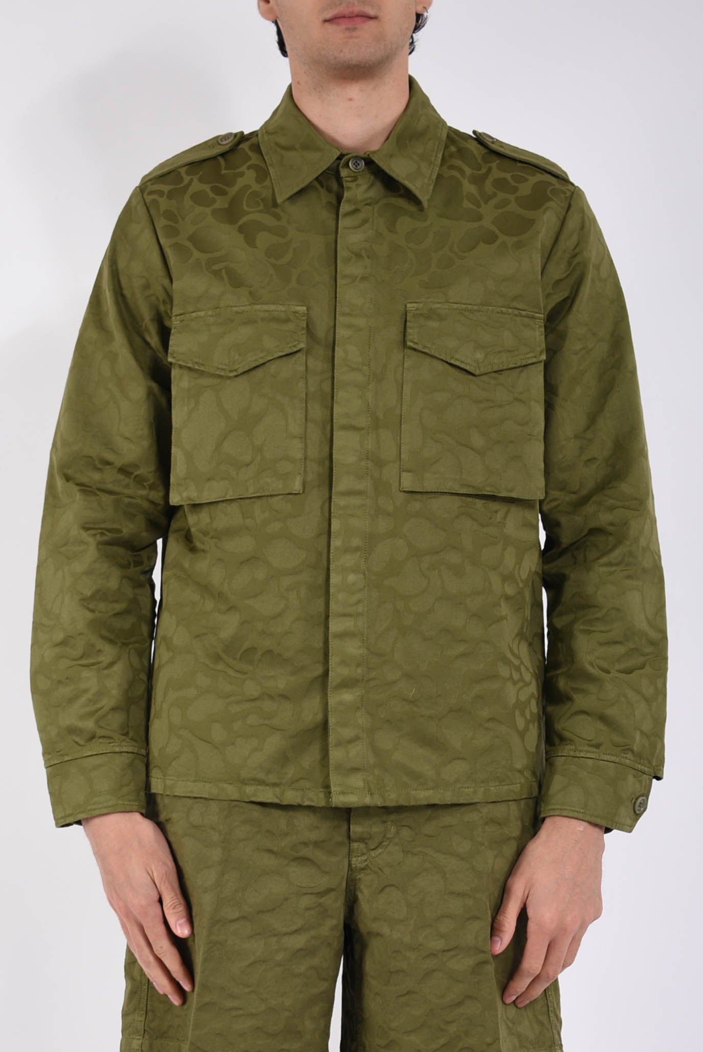 Camicia militare in tela di cotone