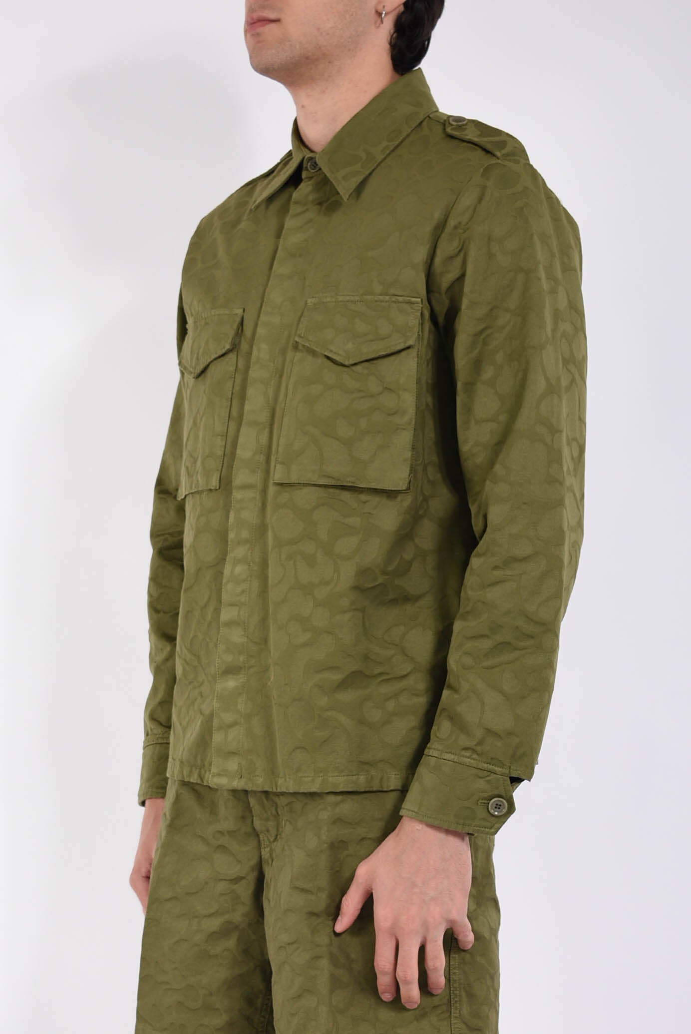 Camicia militare in tela di cotone