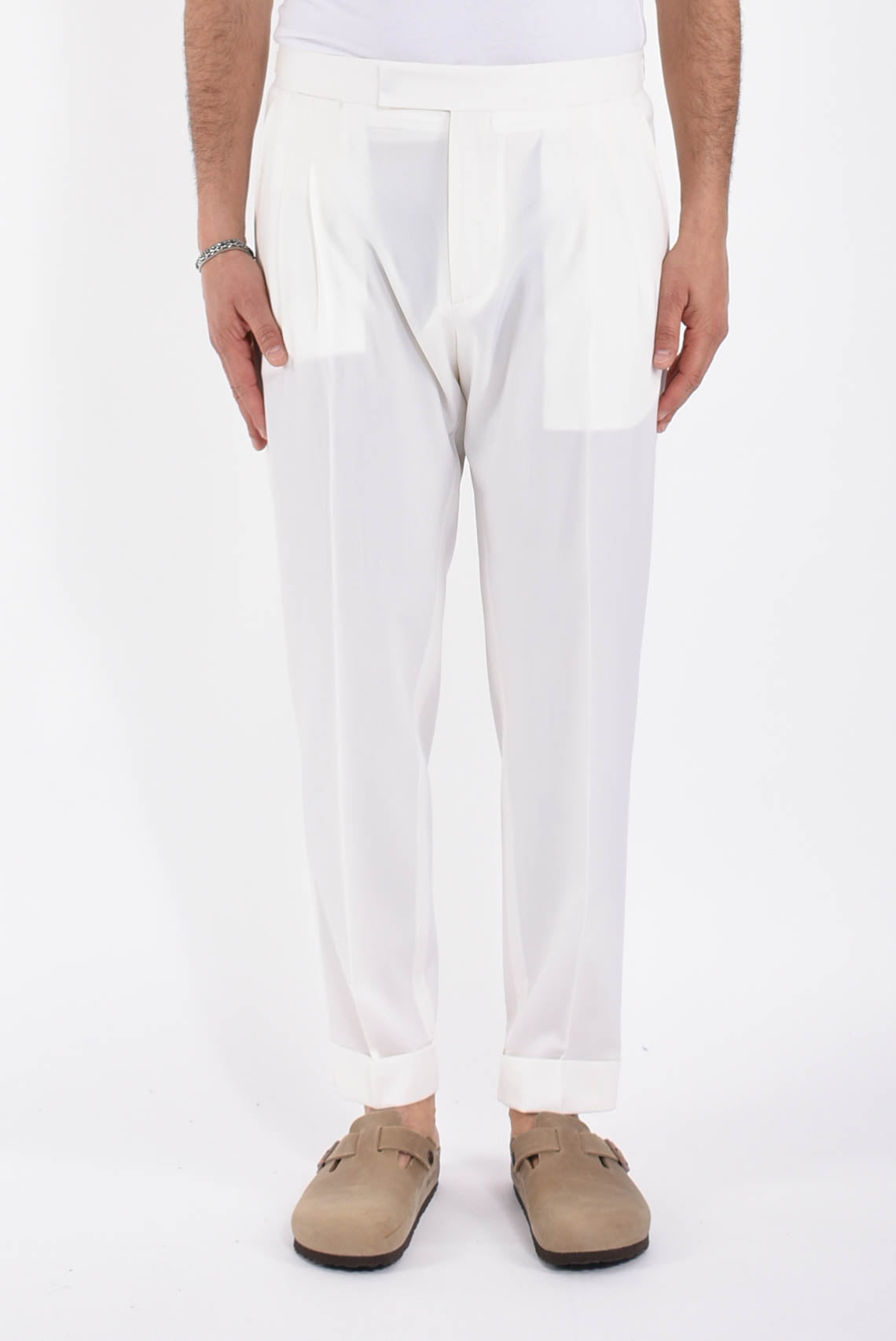 Pantaloni robby in fresco lana