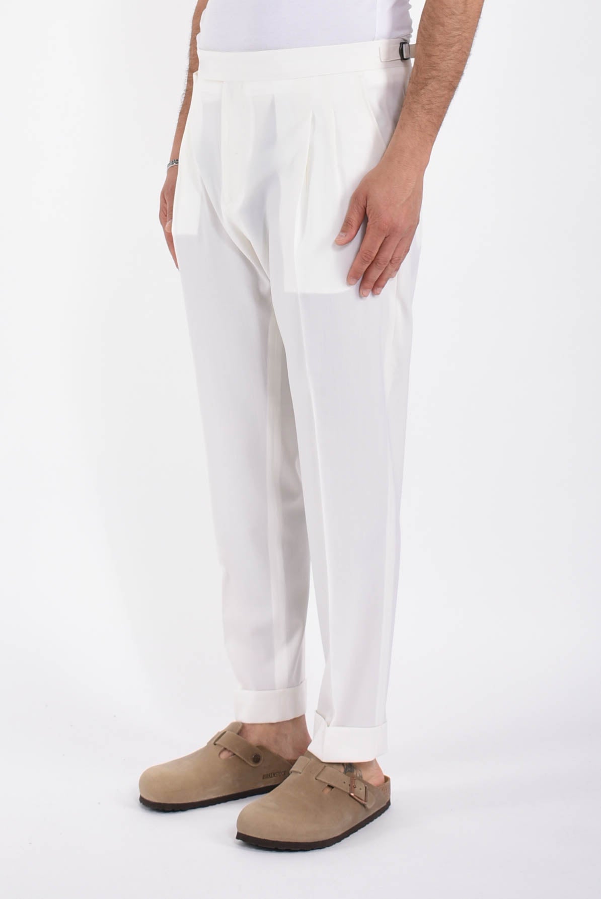 Pantaloni robby in fresco lana
