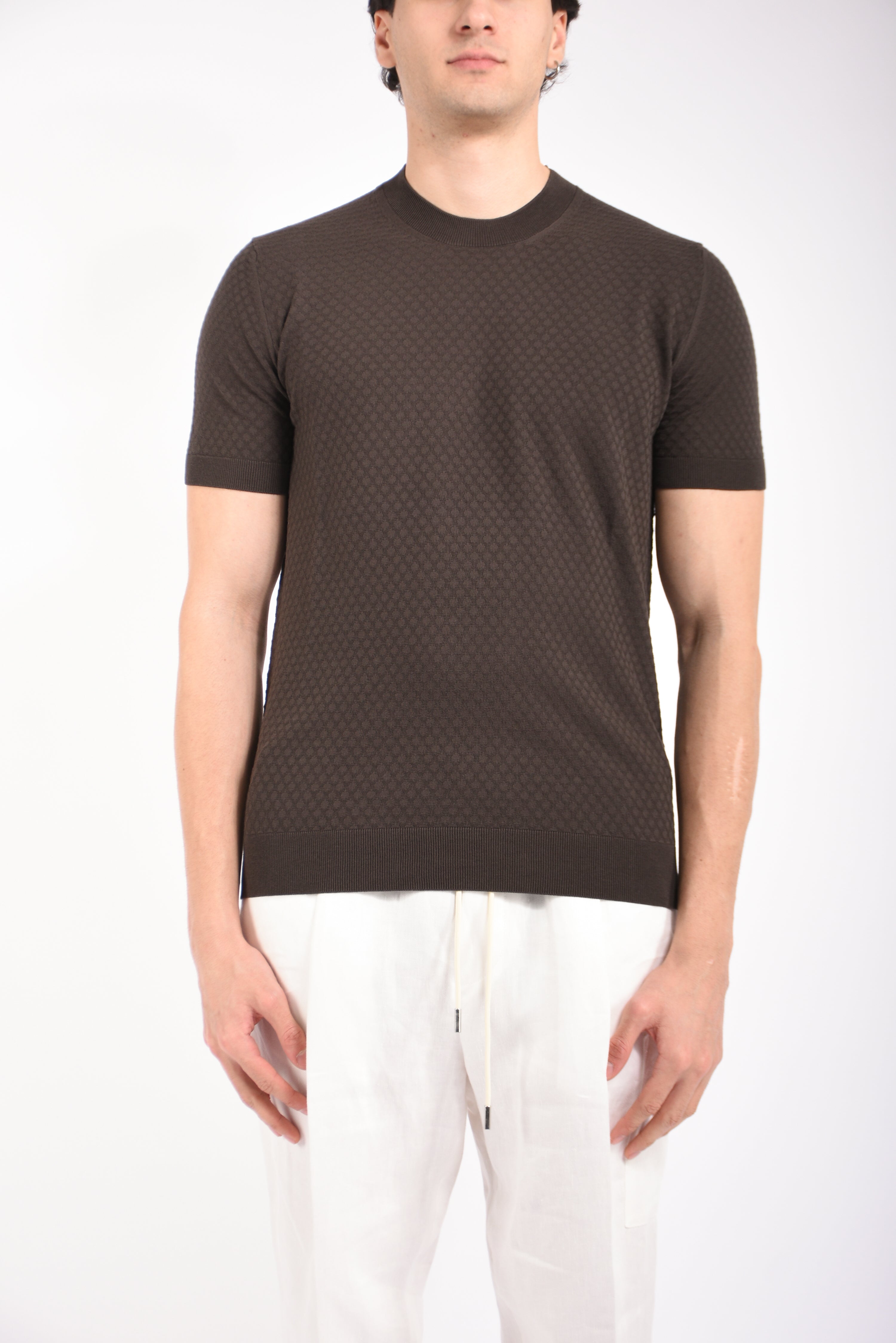 T-shirt in cotone losangato