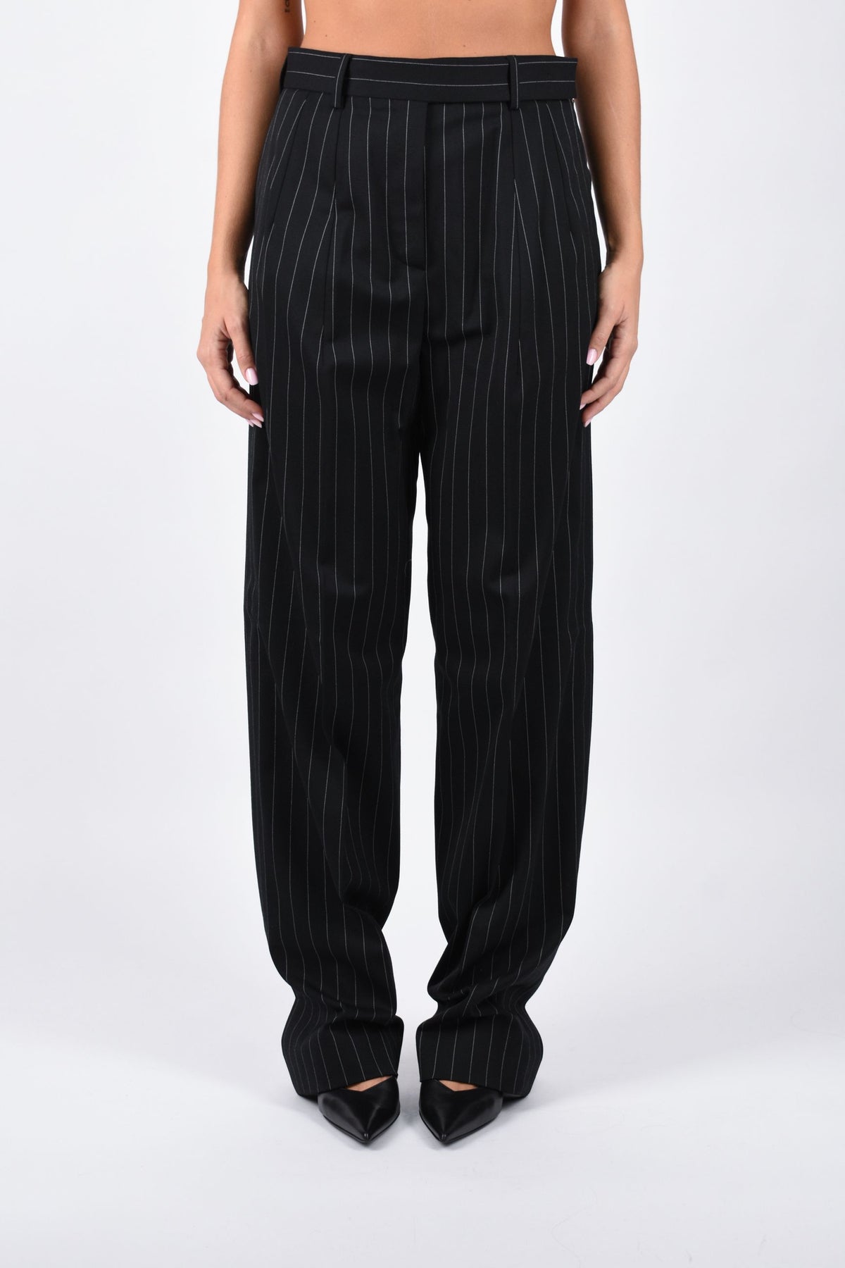Pantalone con pieghe in lana stretch EDITTA 2622136023