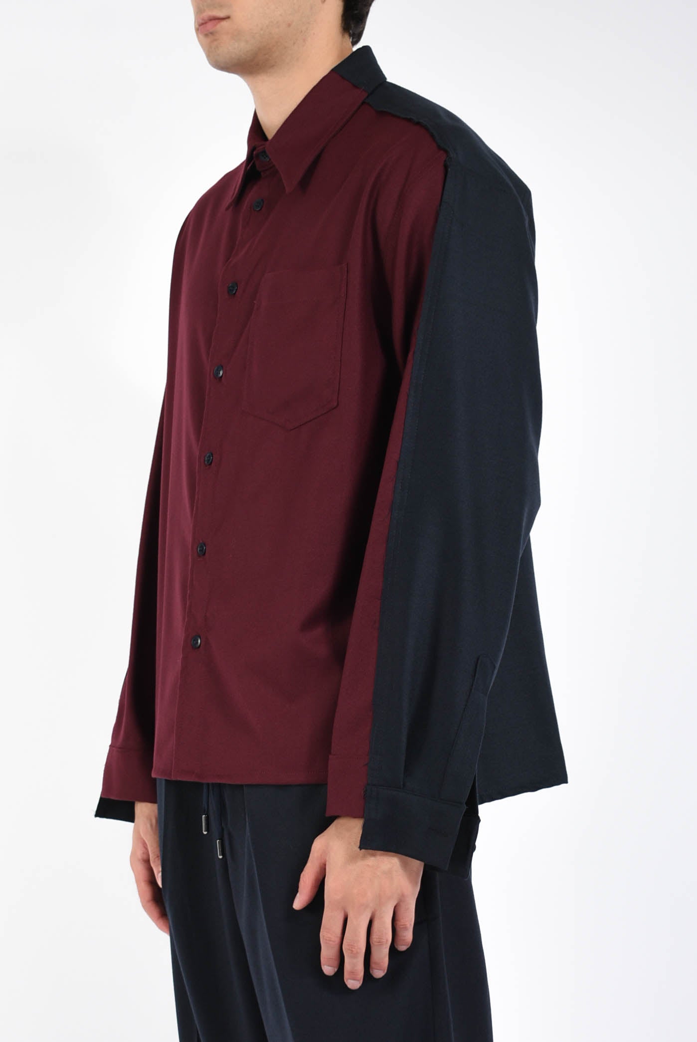 camicia in panno di lana