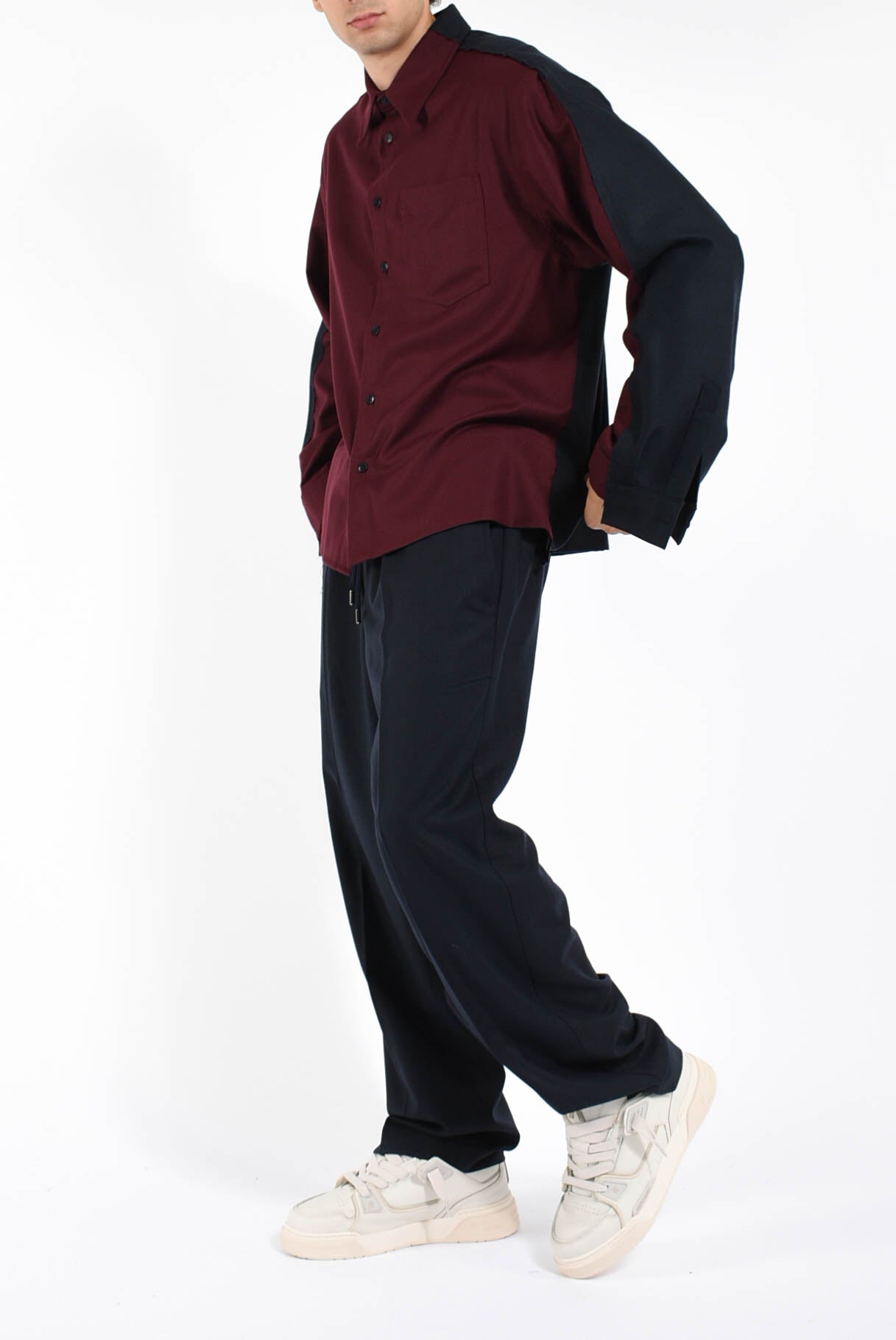 camicia in panno di lana