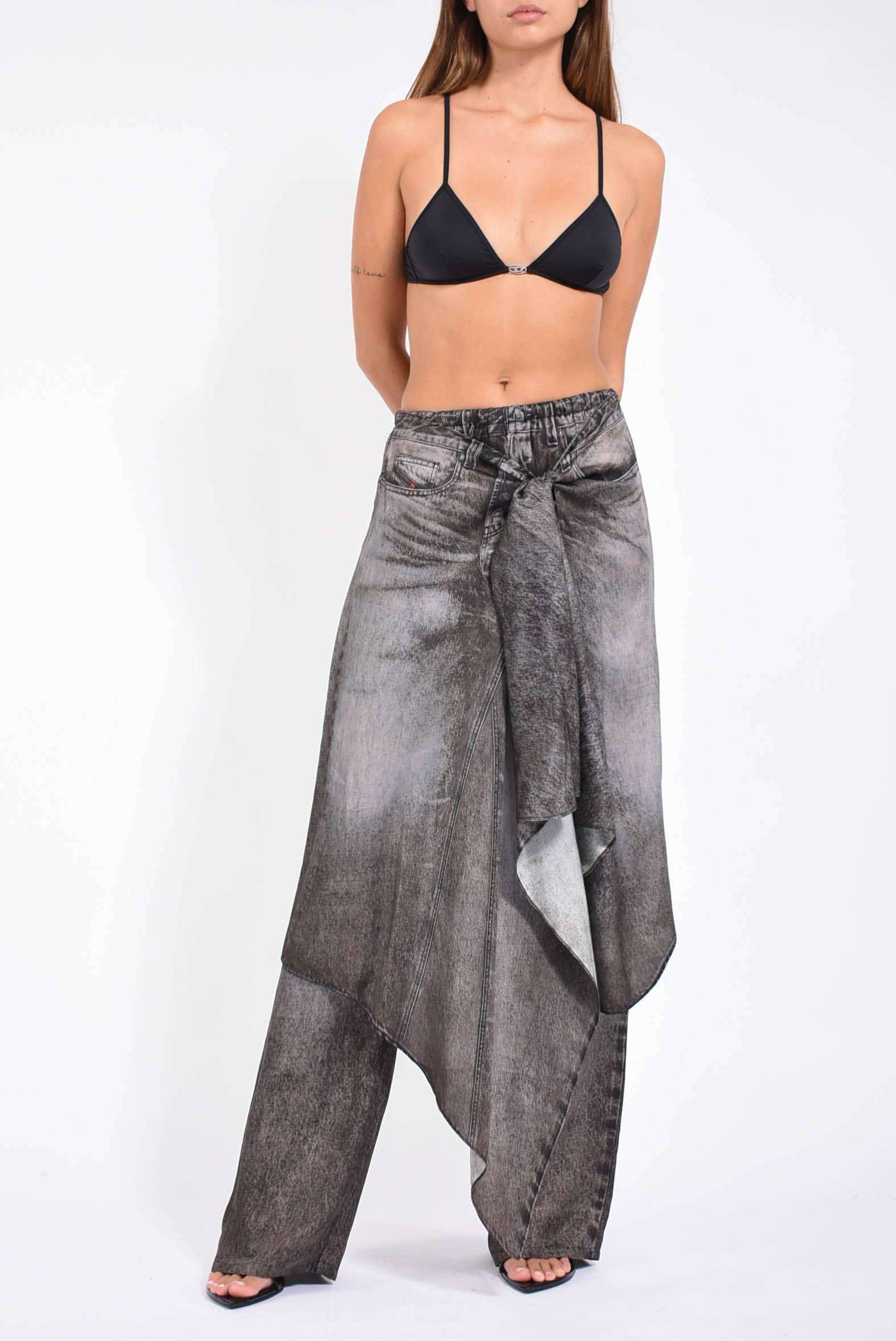 Pantaloni a portafoglio in viscosa p-aloma