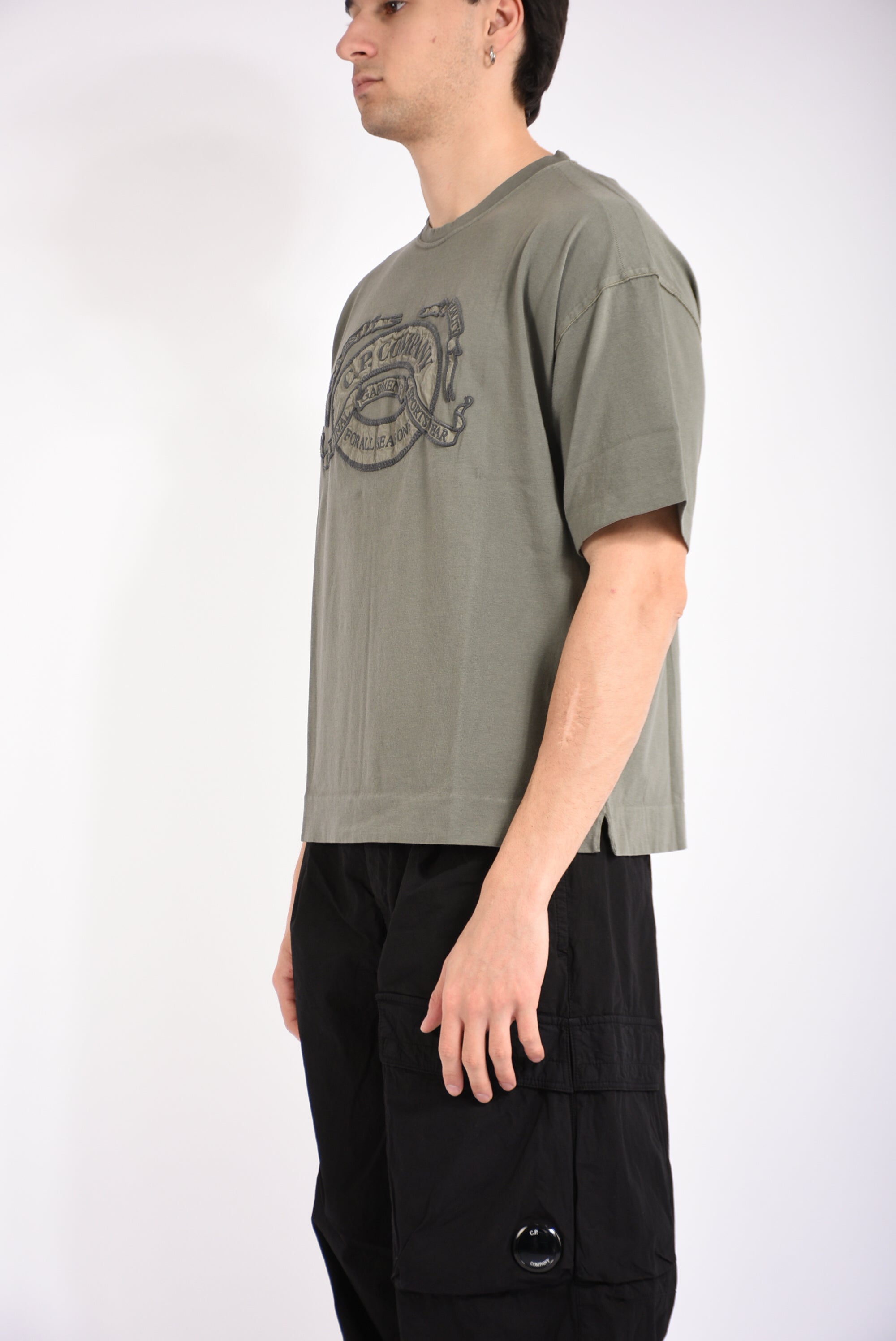 T-shirt boxy logo in jersey 20/1