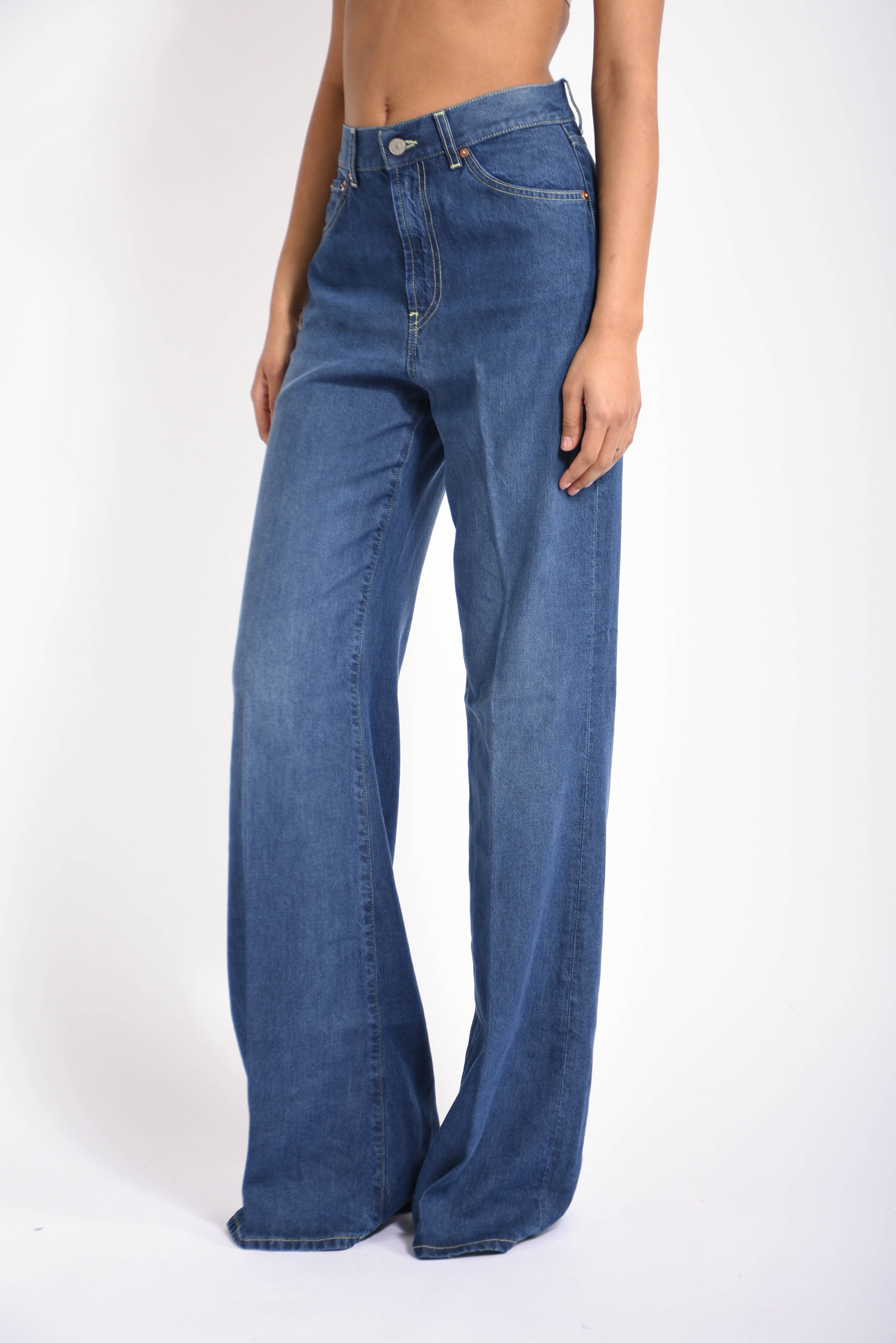 jeans wid leg in denim amber