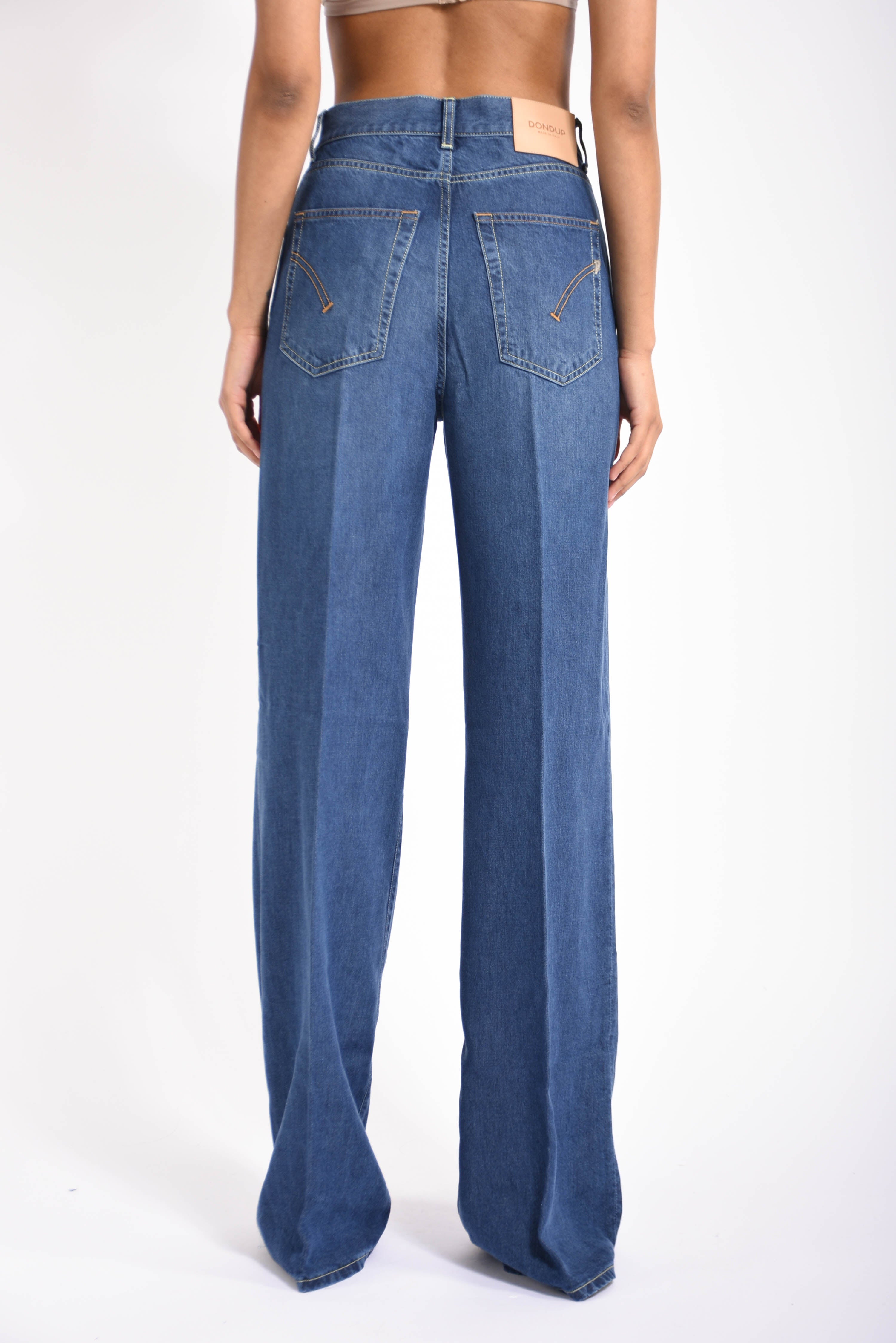 jeans wid leg in denim amber