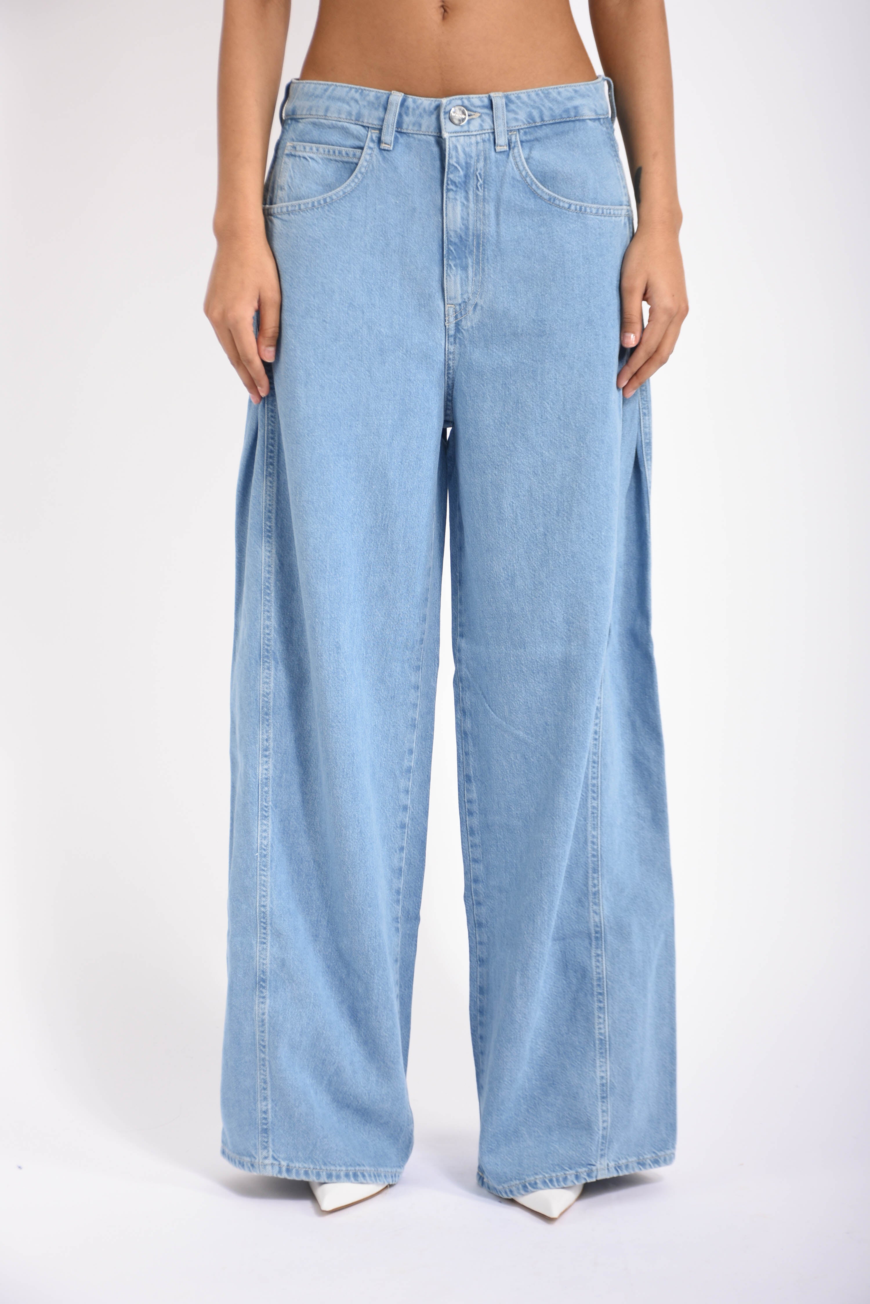 jeans wid leg in denim e lyocell cristy