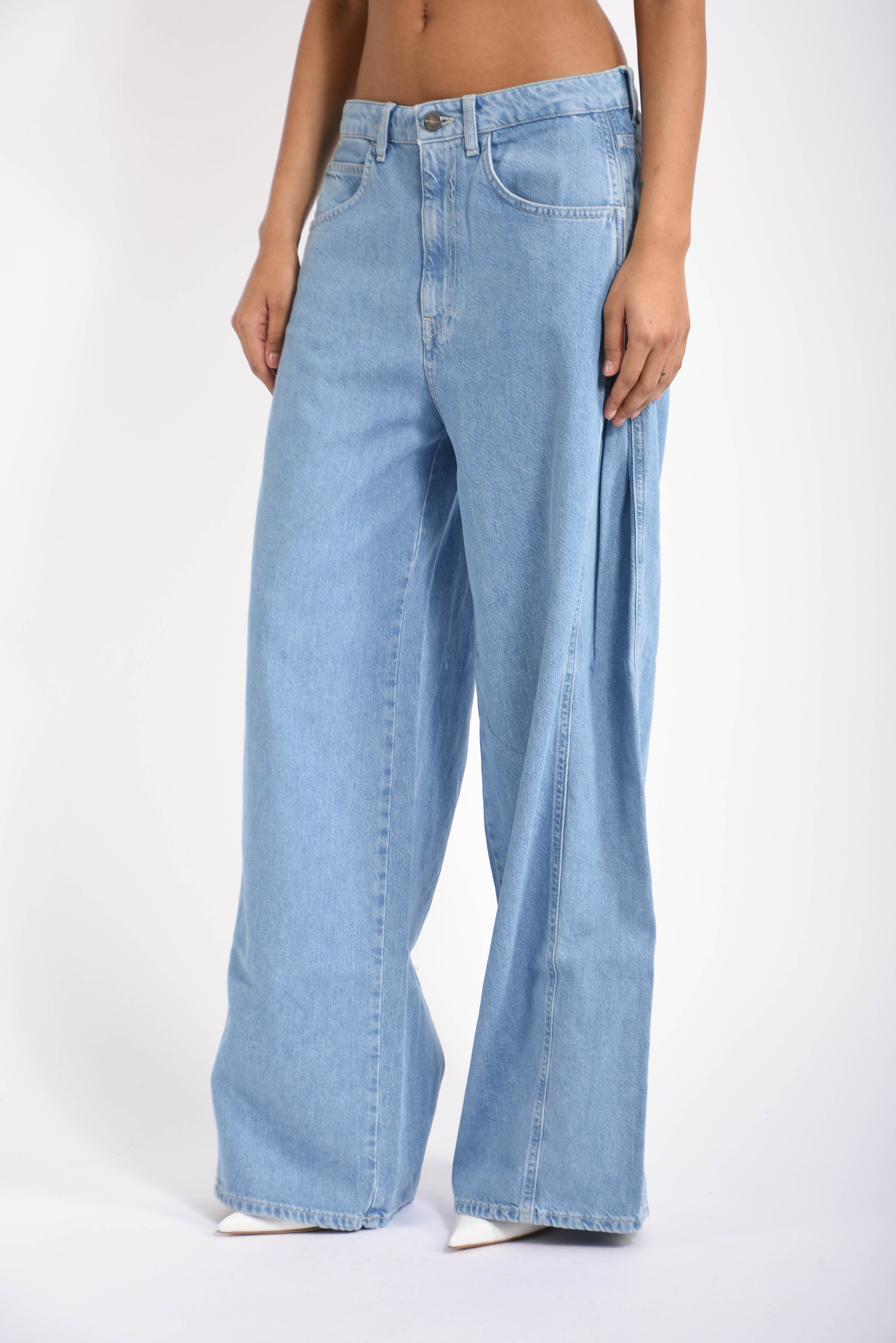 jeans wid leg in denim e lyocell cristy