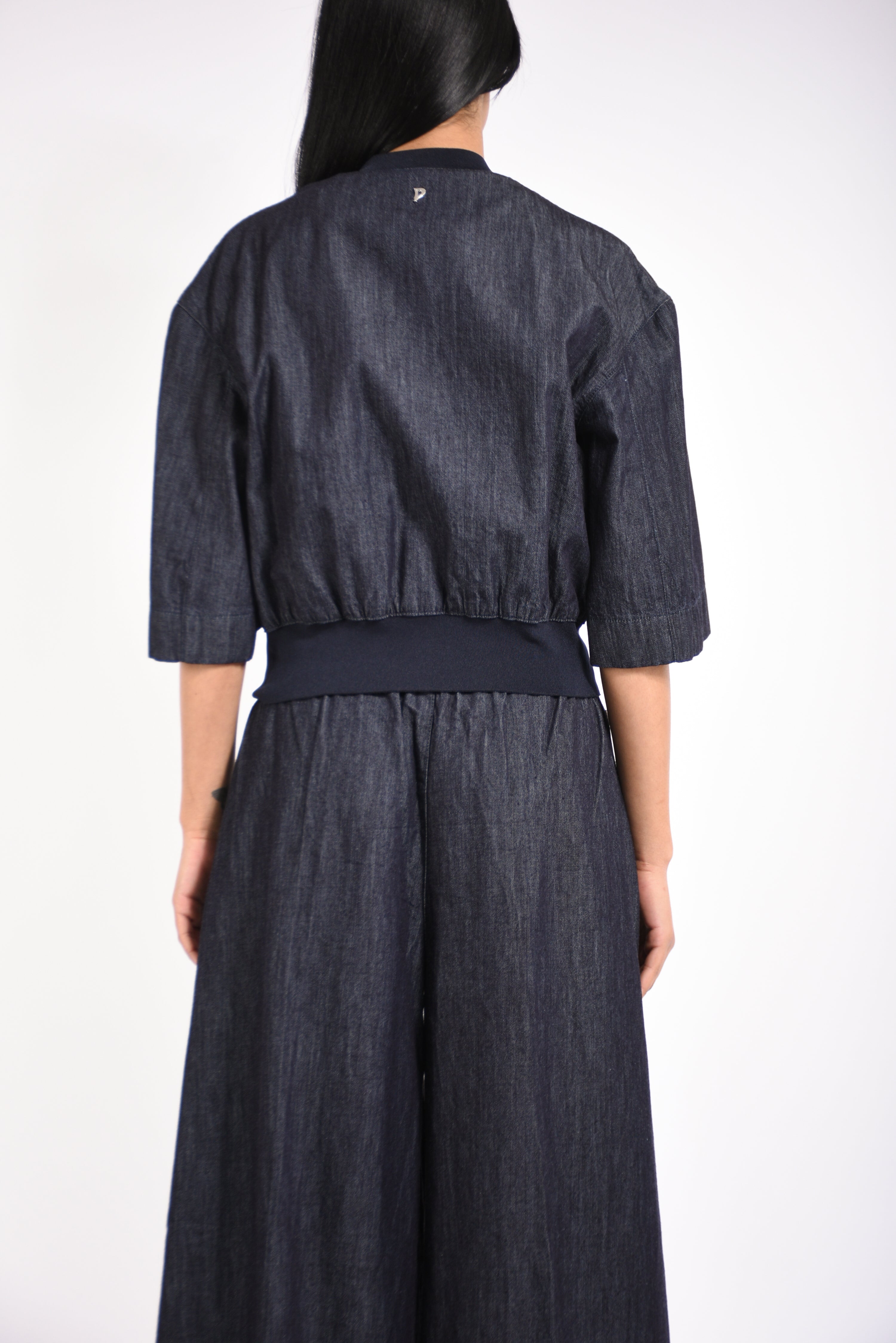 Bomber regular in denim fisso