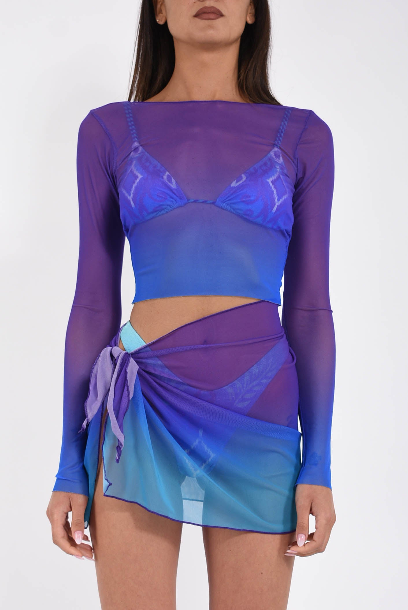 crop top con stampa degradè