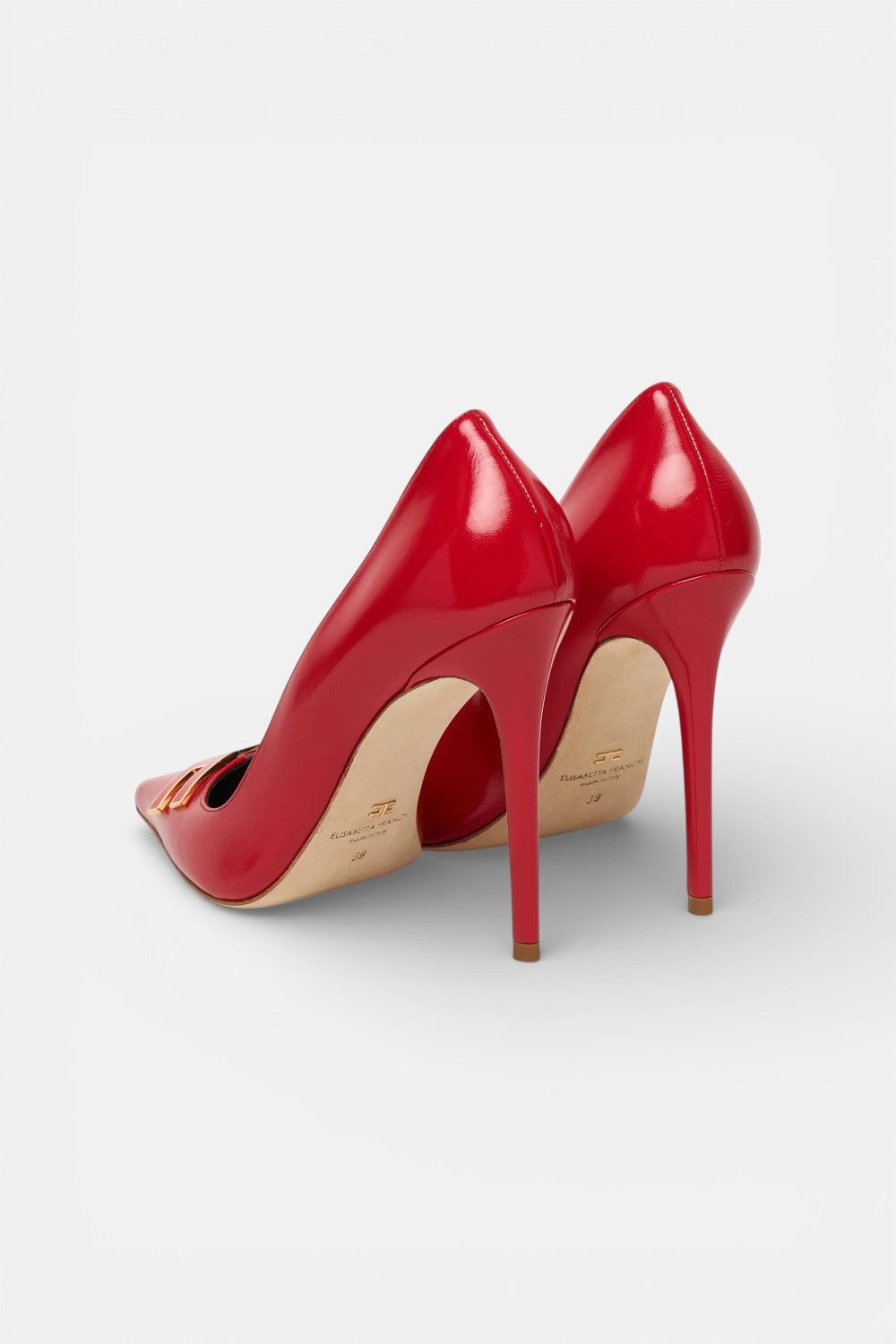 Décolleté in pelle con dettaglio logo