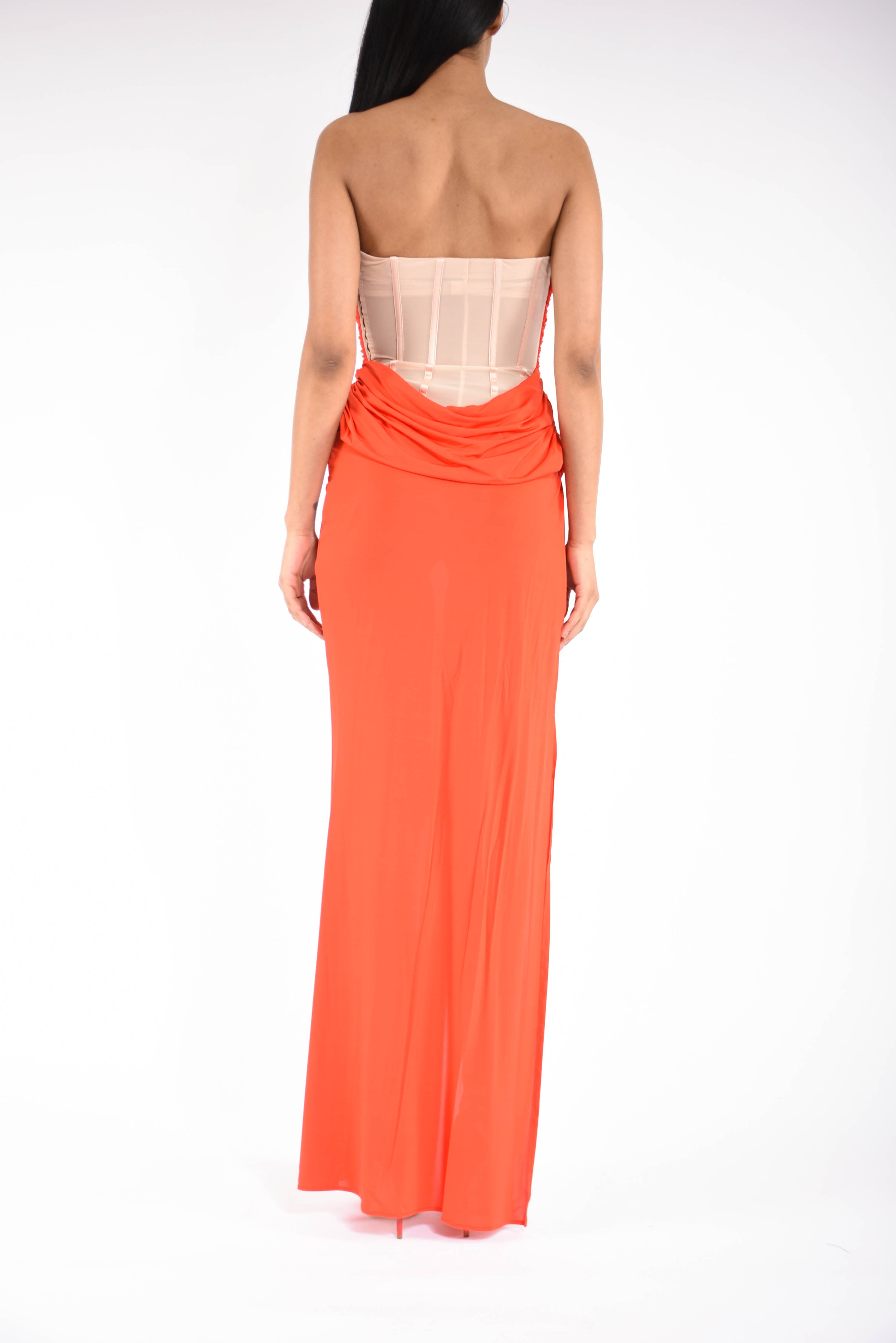 Abito lungo in jersey crêpe leggero