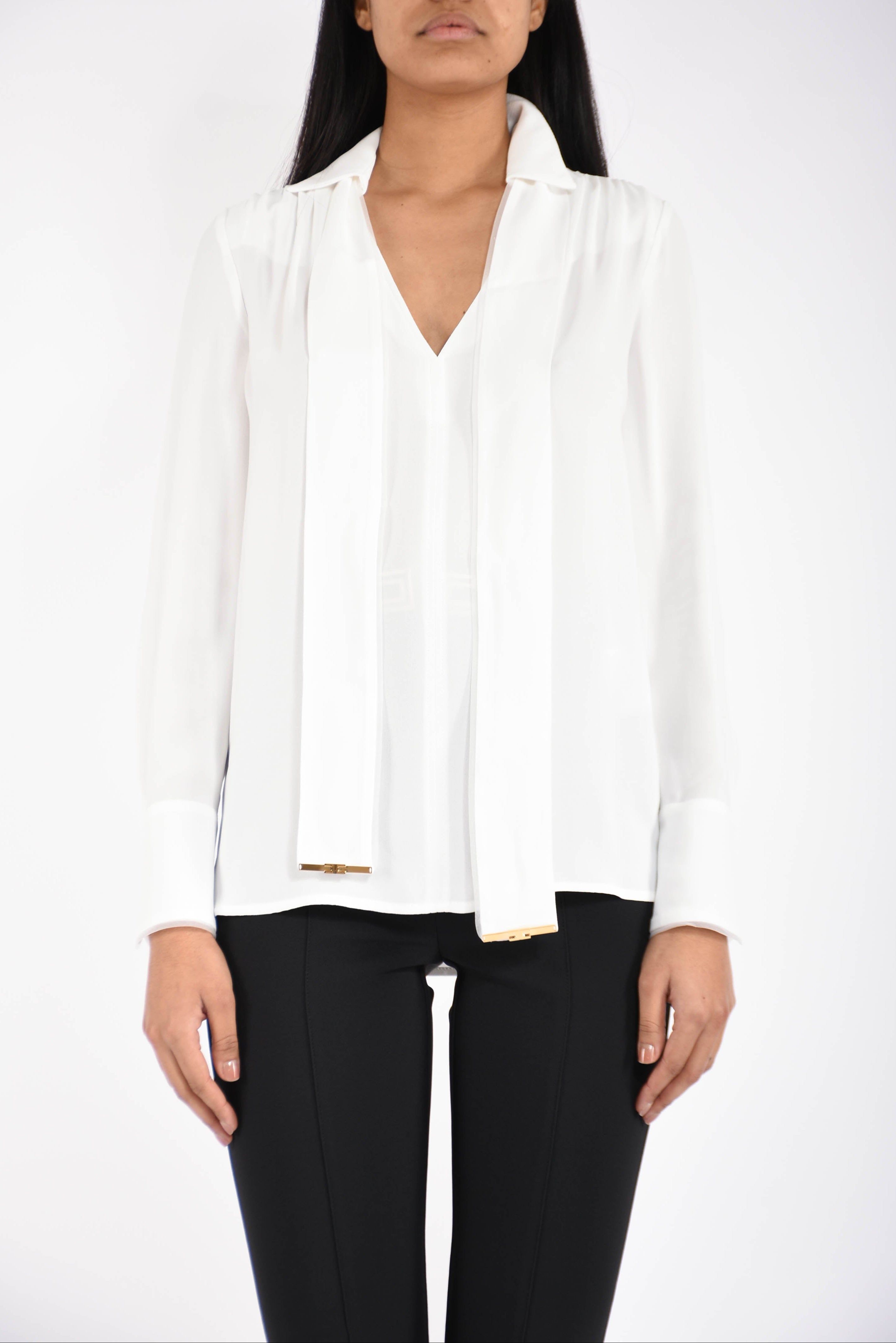 Camicia in georgette di viscosa con fusciacca