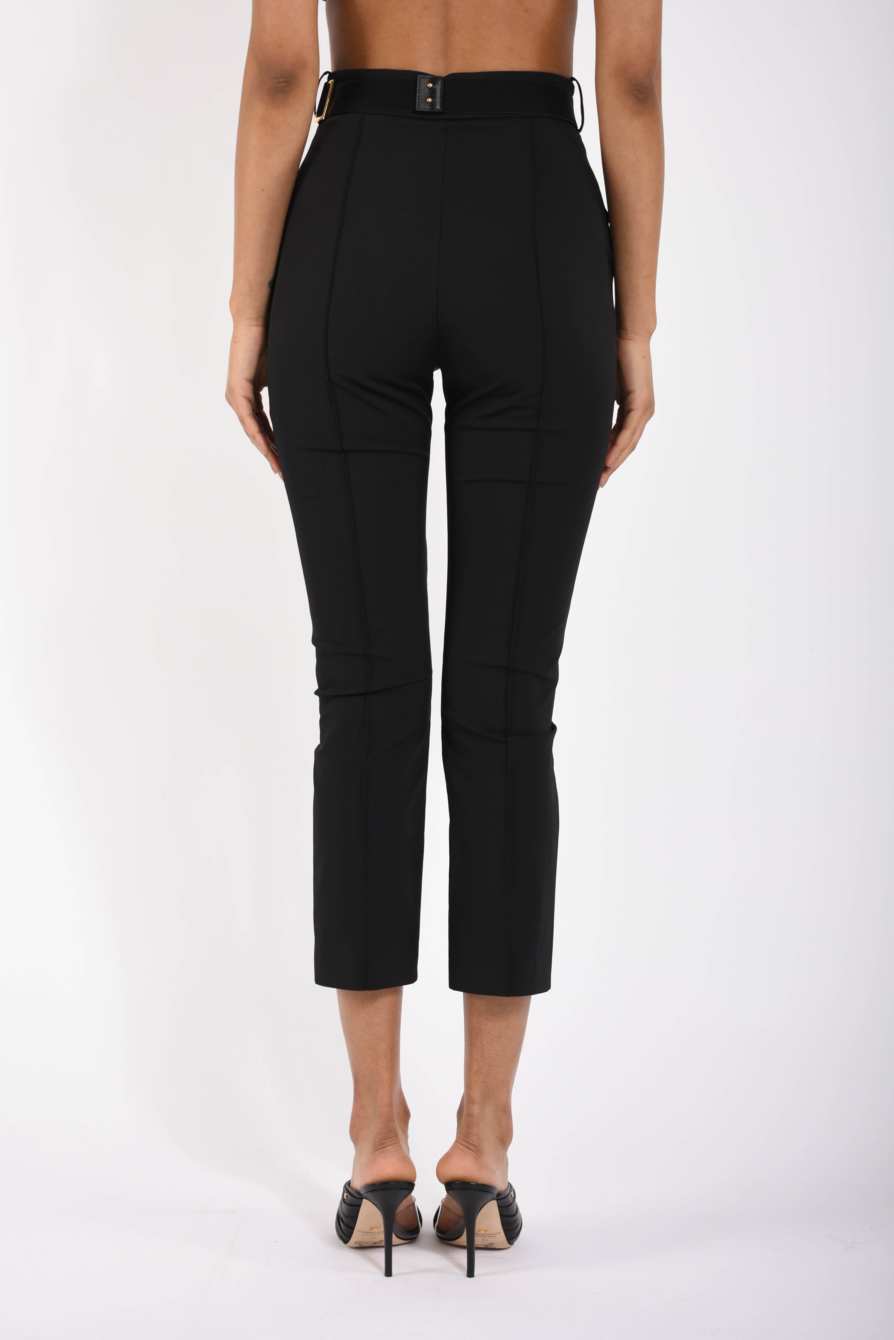 Pantaloni in tessuto tecnico bielastico con cintura