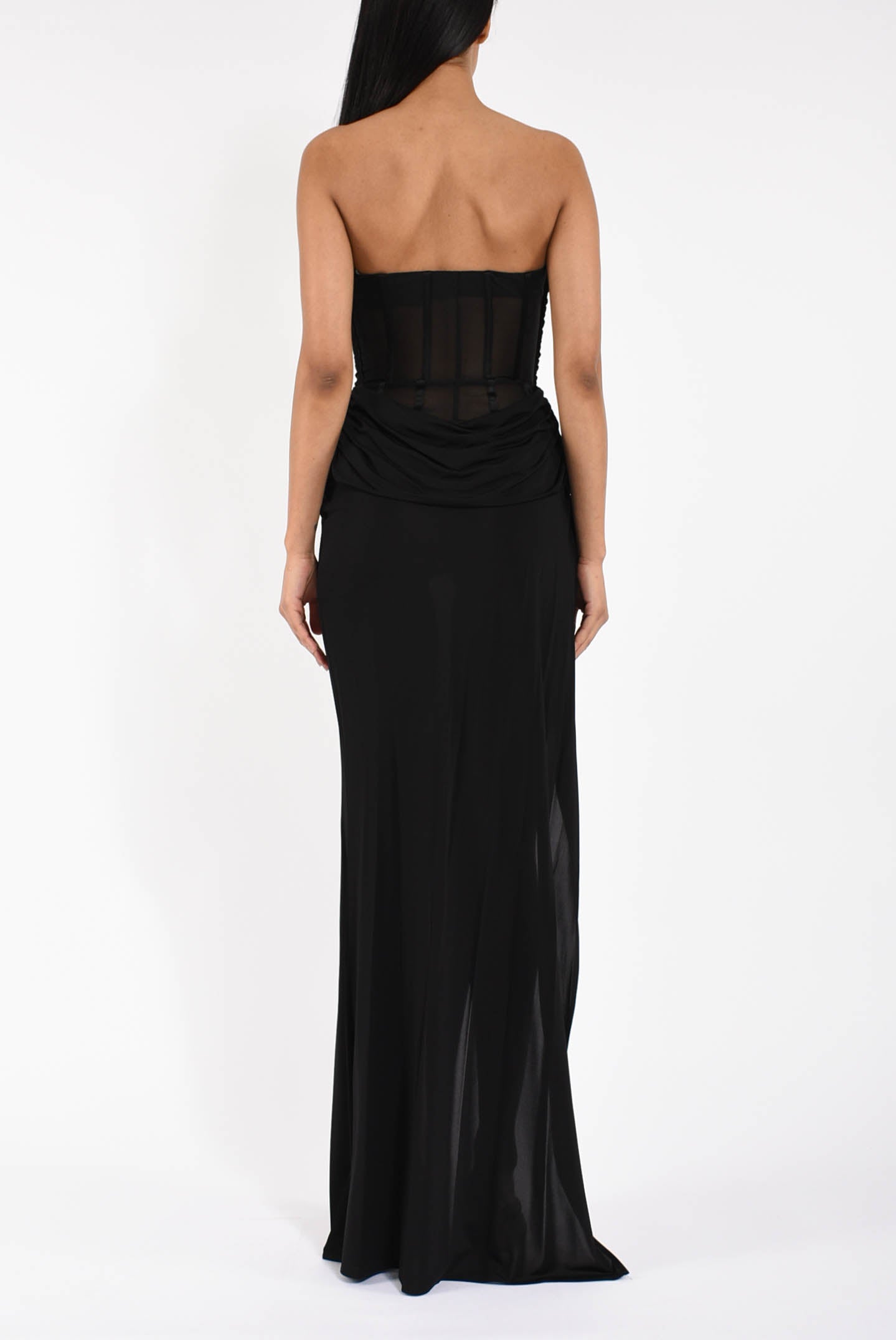 Abito lungo in jersey crêpe leggero