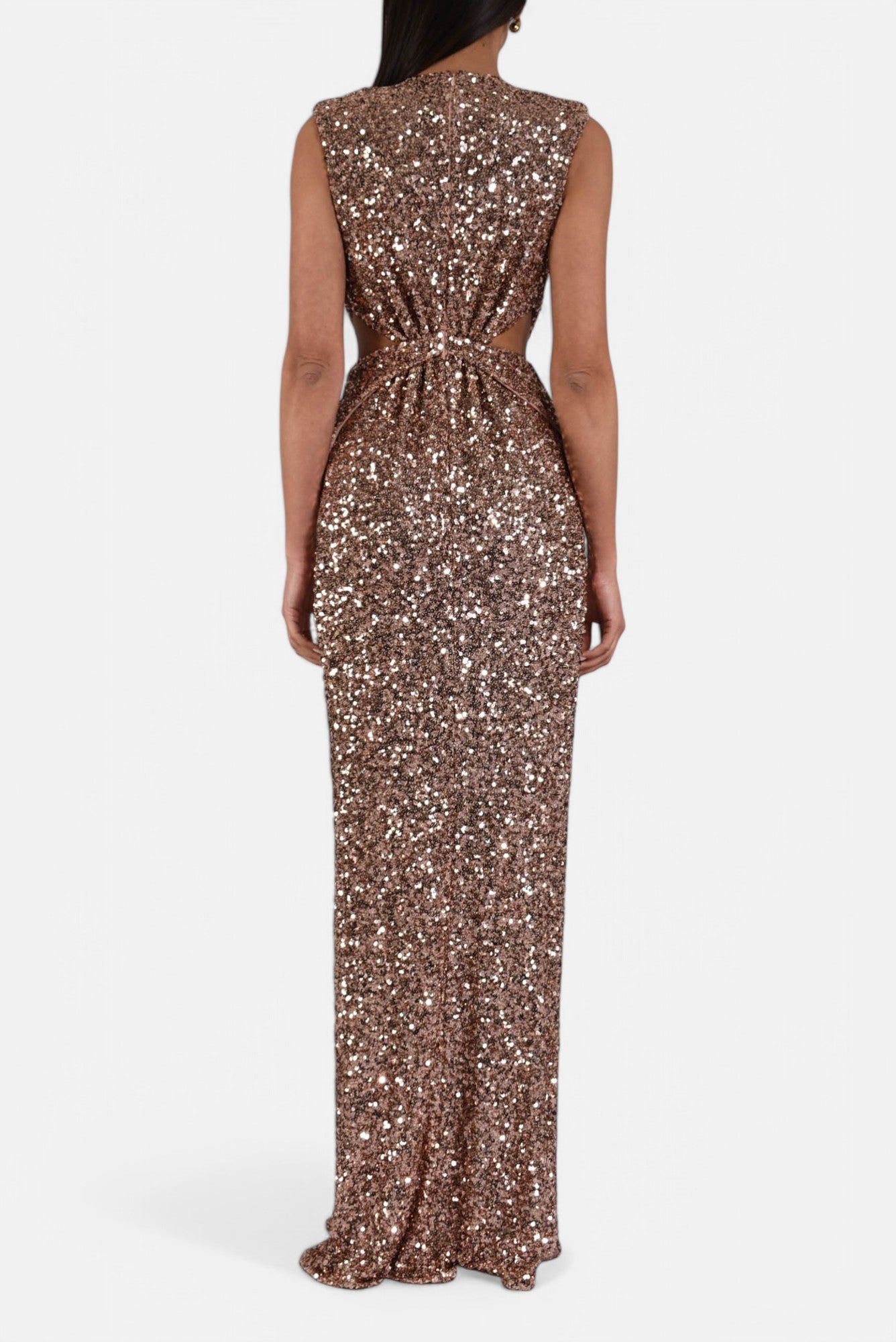 Abito lungo in paillettes