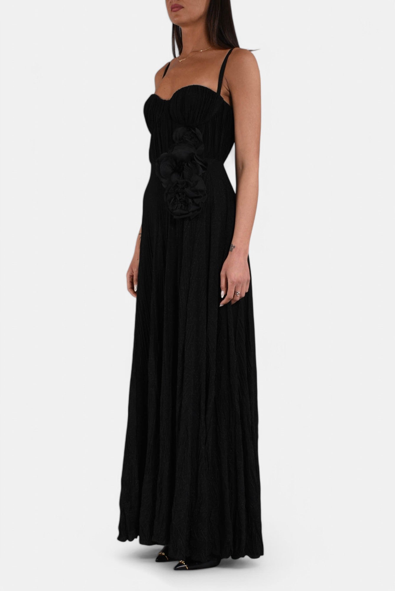 abito lungo in jersey lurex