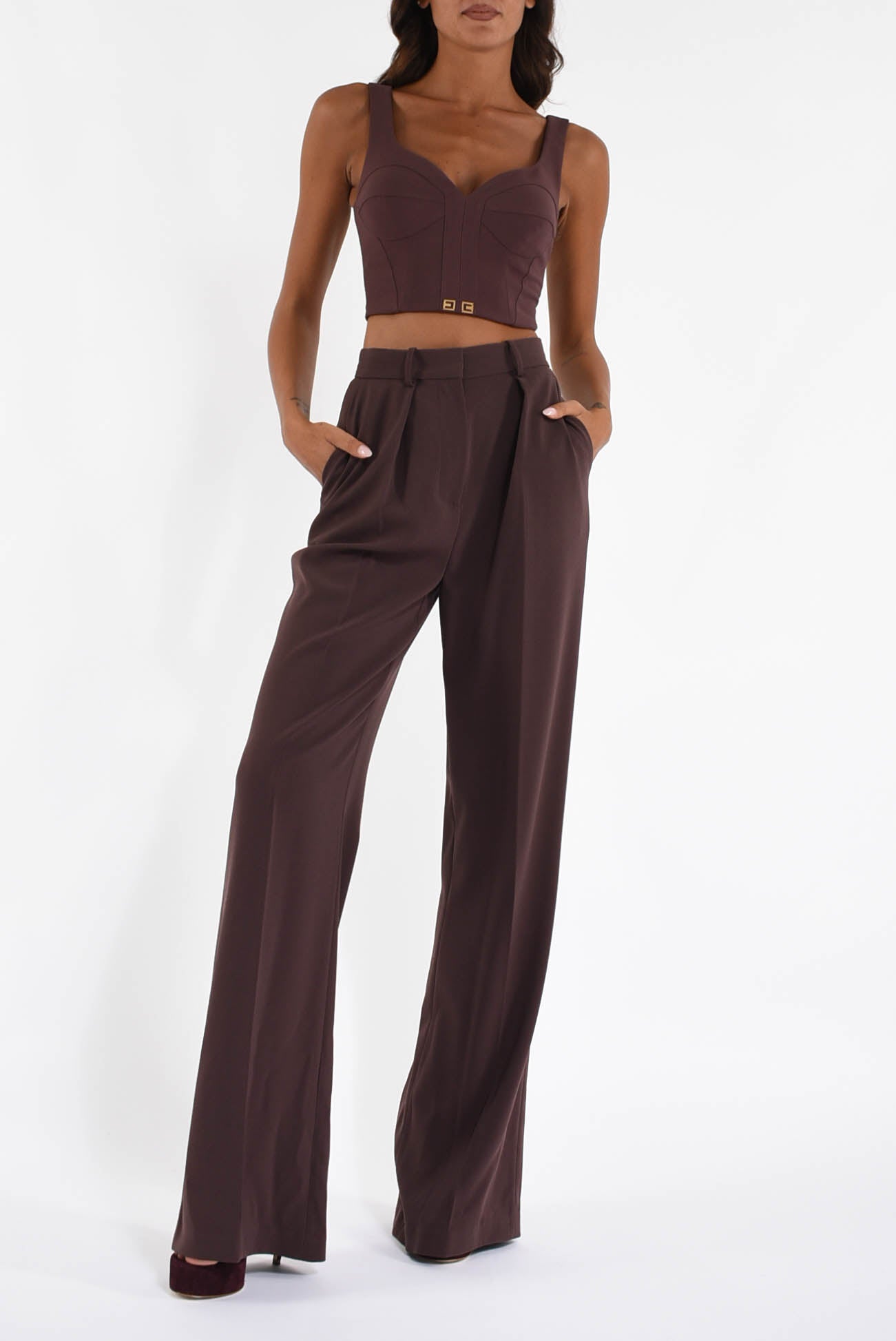 Pantaloni in crêpe fluido