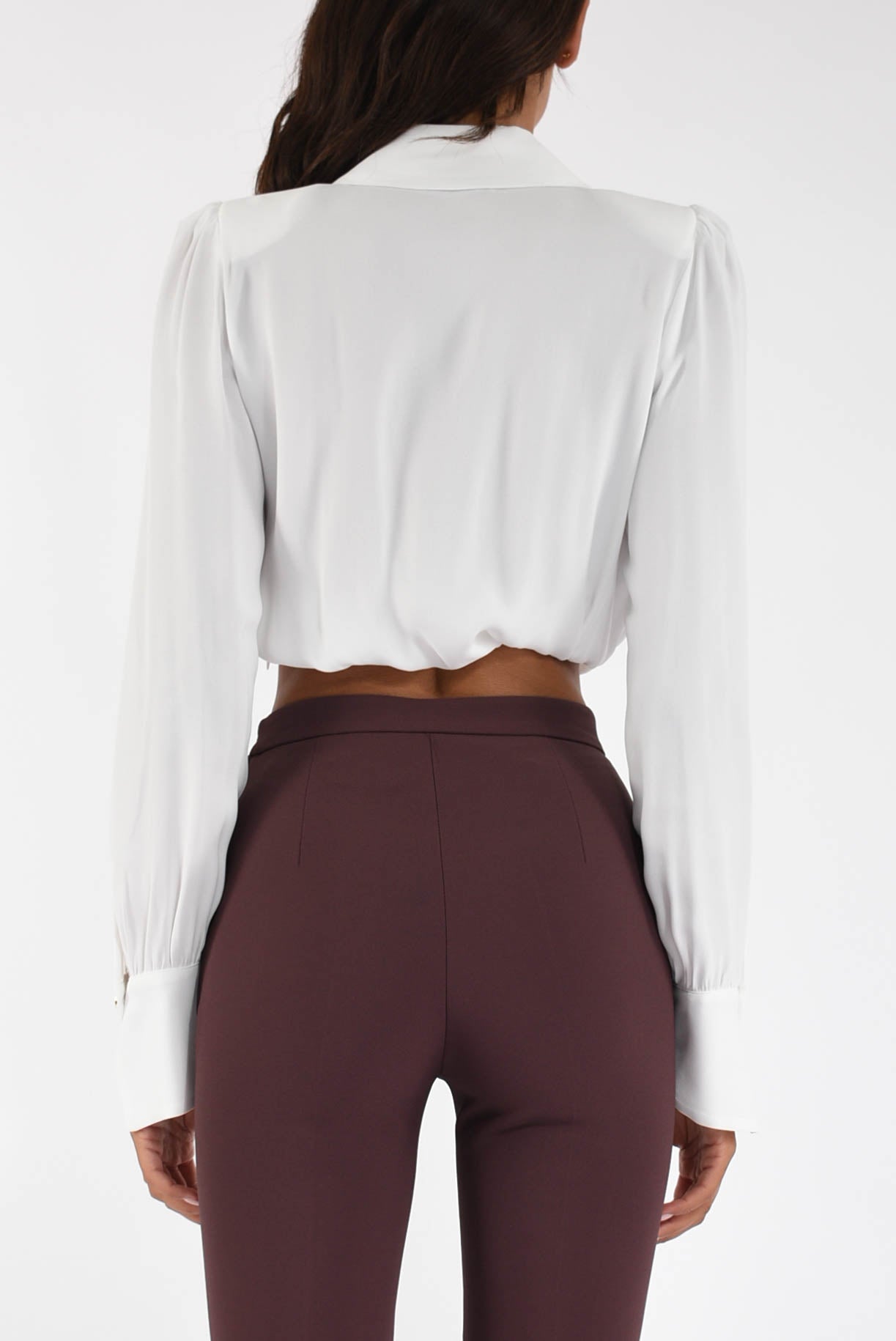 Camicia in georgette con dettaglio gioiello