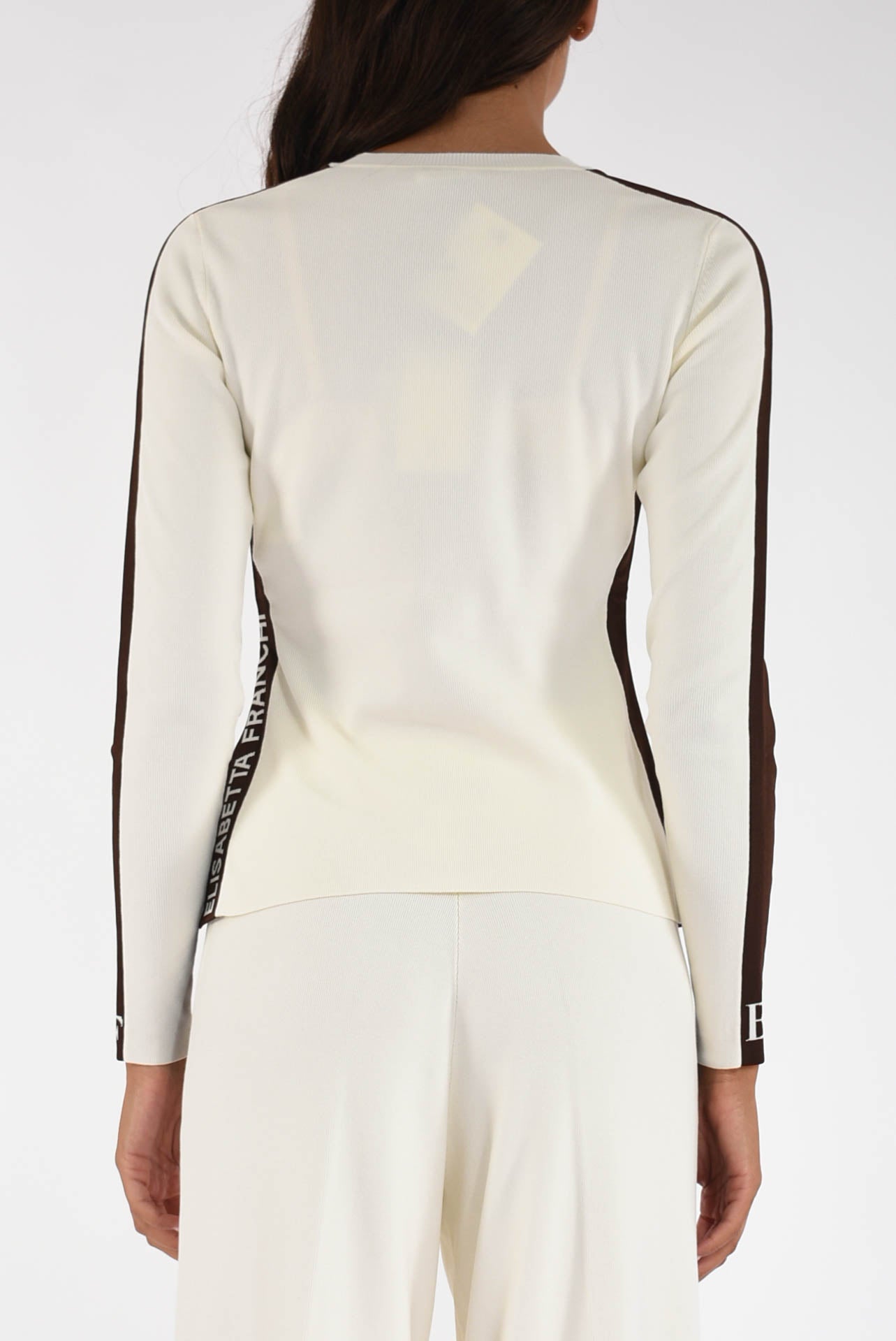 Maglia in viscosa con bande lucide