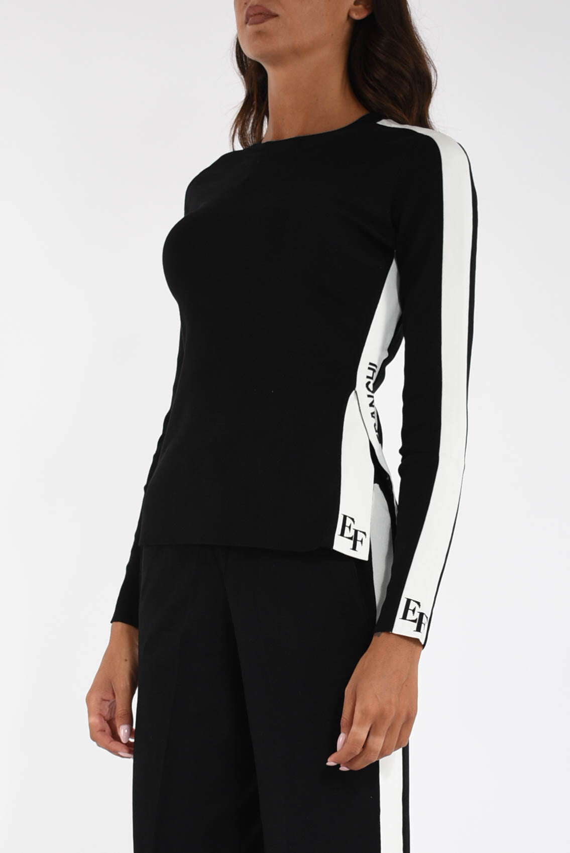 Maglia in viscosa con bande lucide