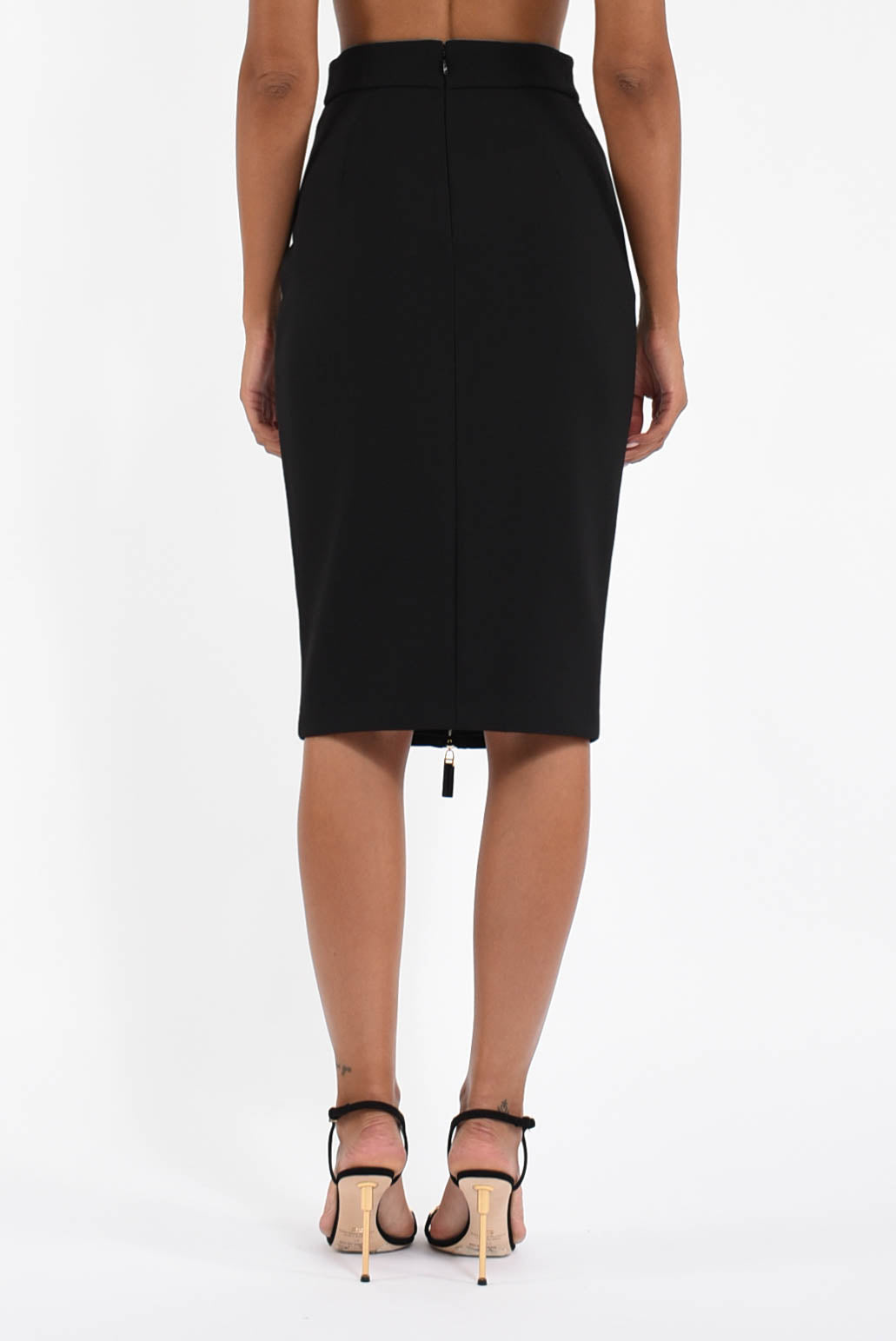 Gonna in crêpe leggero con zip