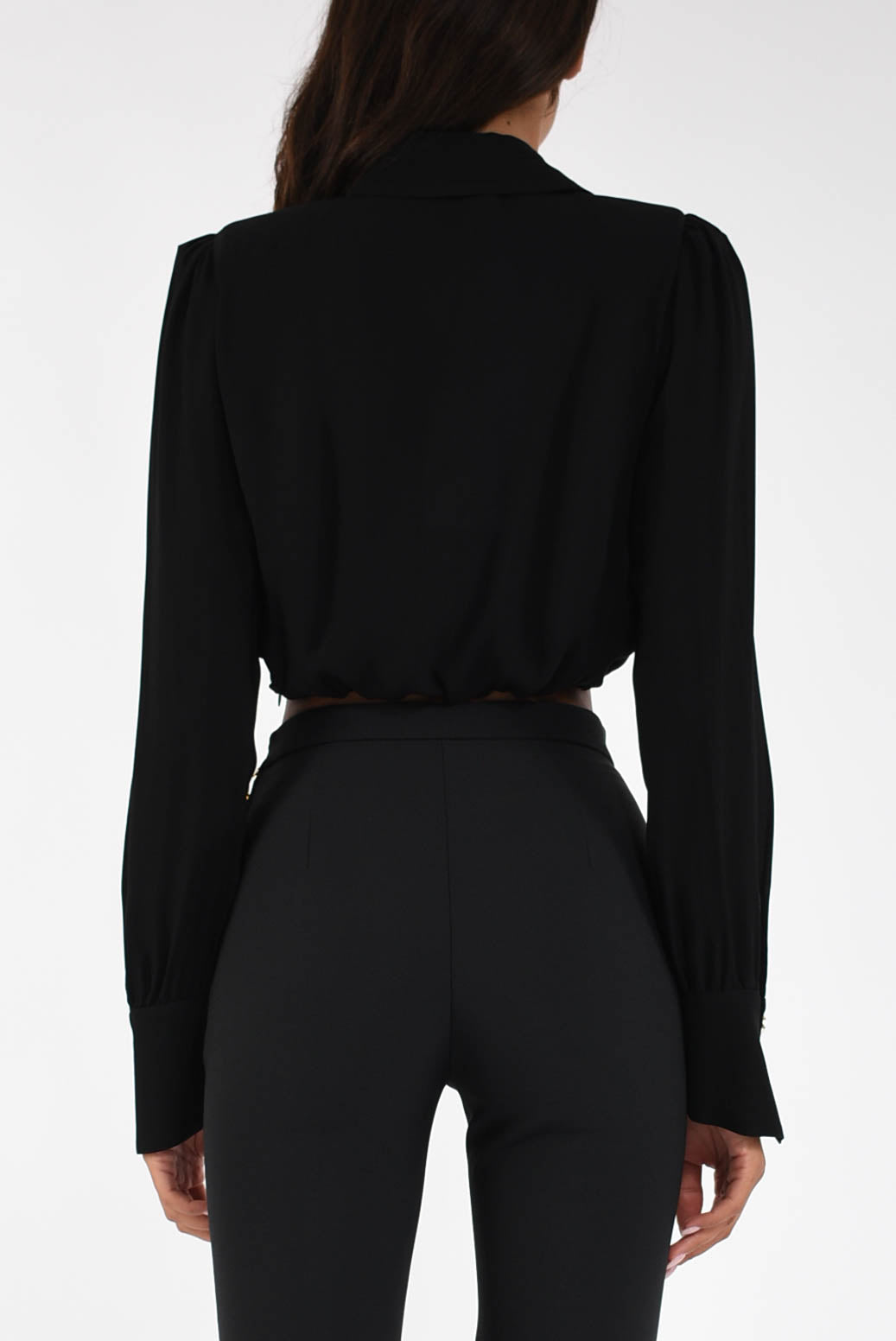 Camicia in georgette con dettaglio gioiello