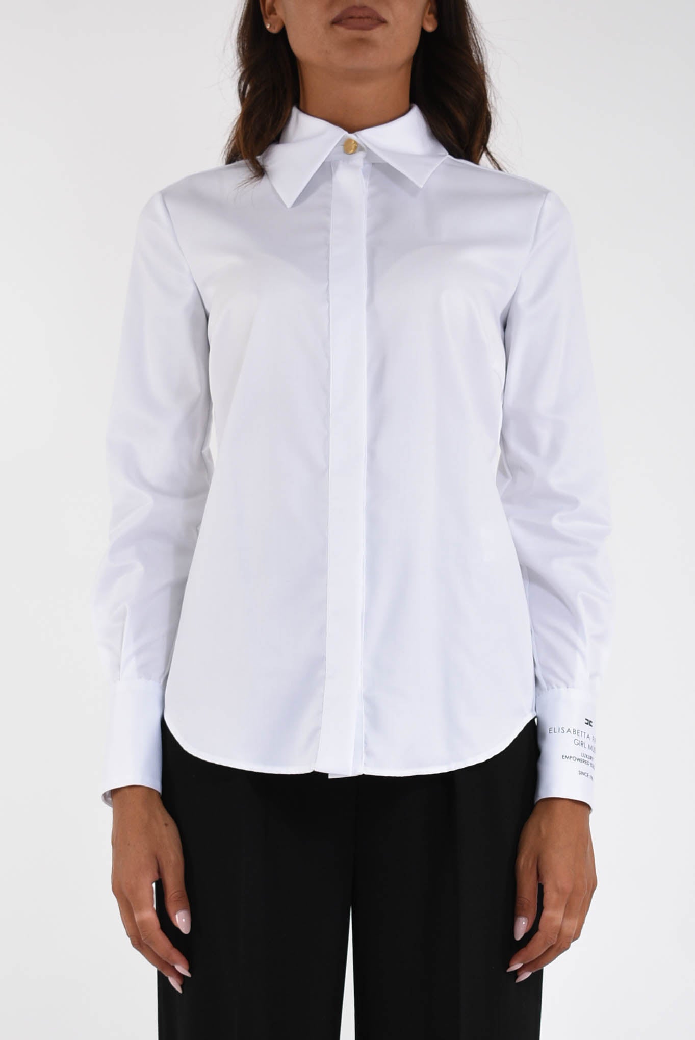 Camicia in popeline di cotone con logo