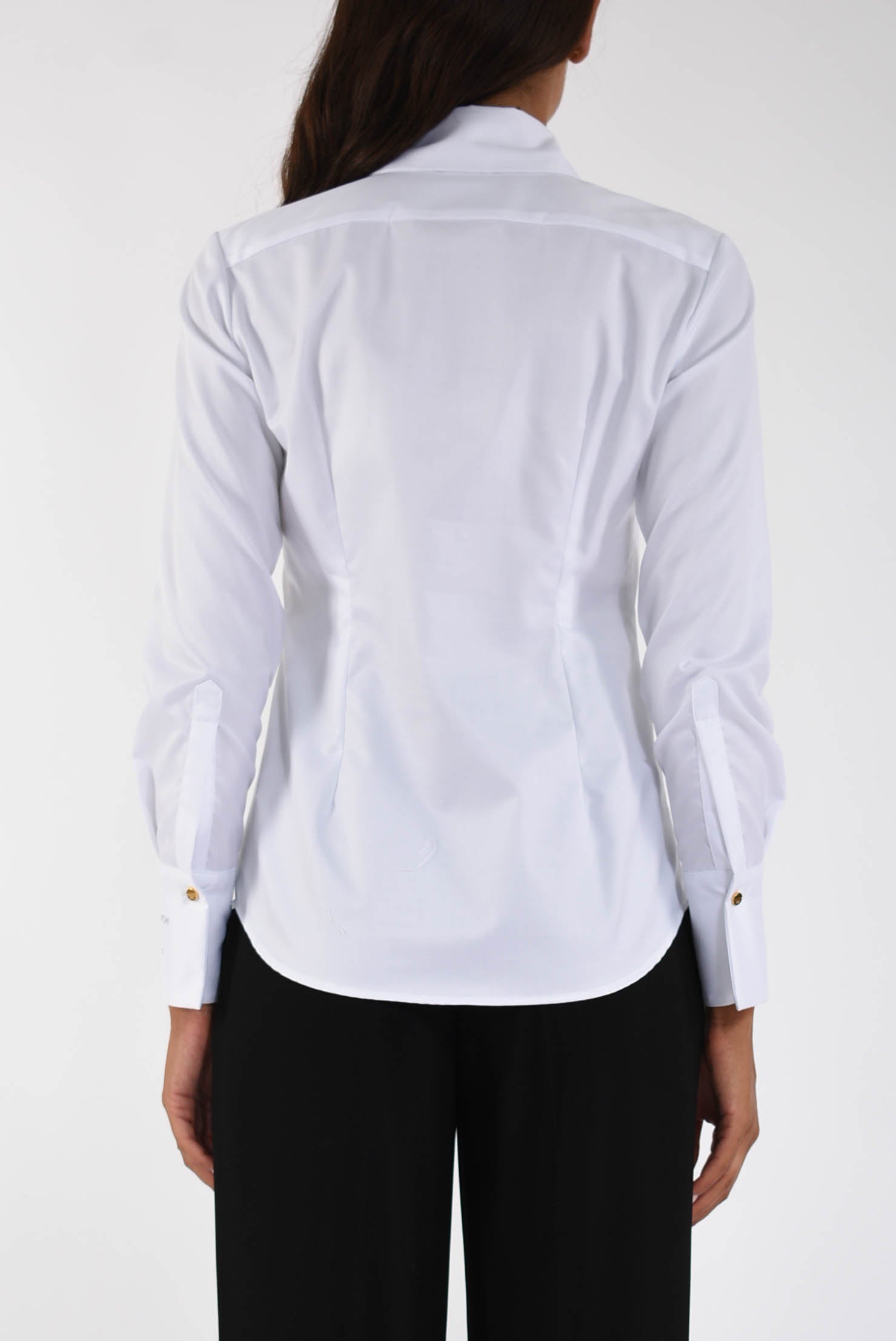 Camicia in popeline di cotone con logo