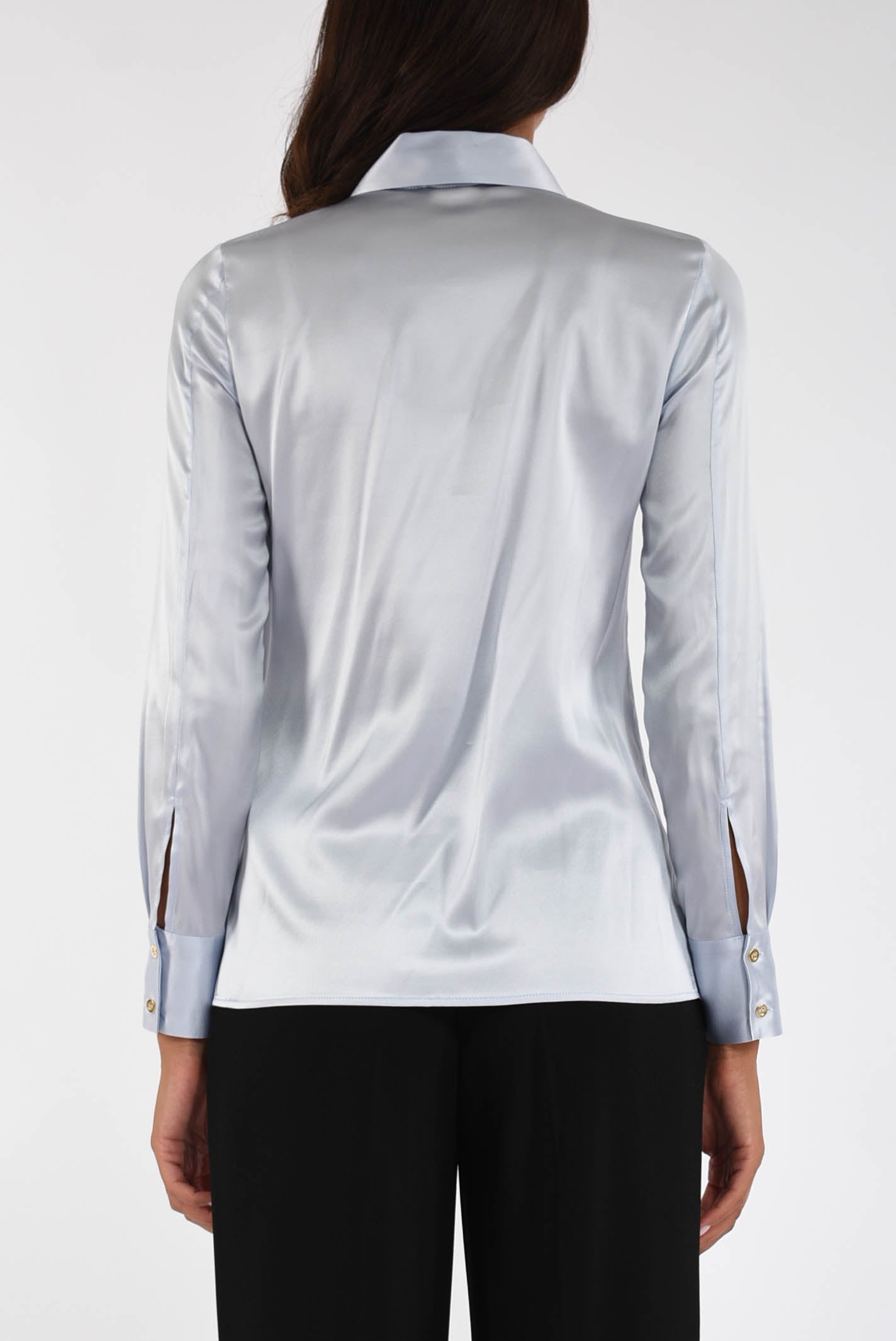 Camicia in raso di seta con papillon