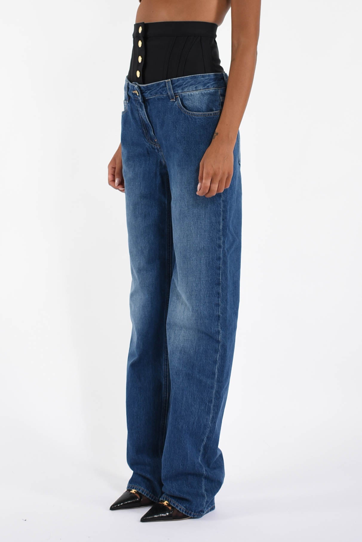 Jeans con vita in neoprene