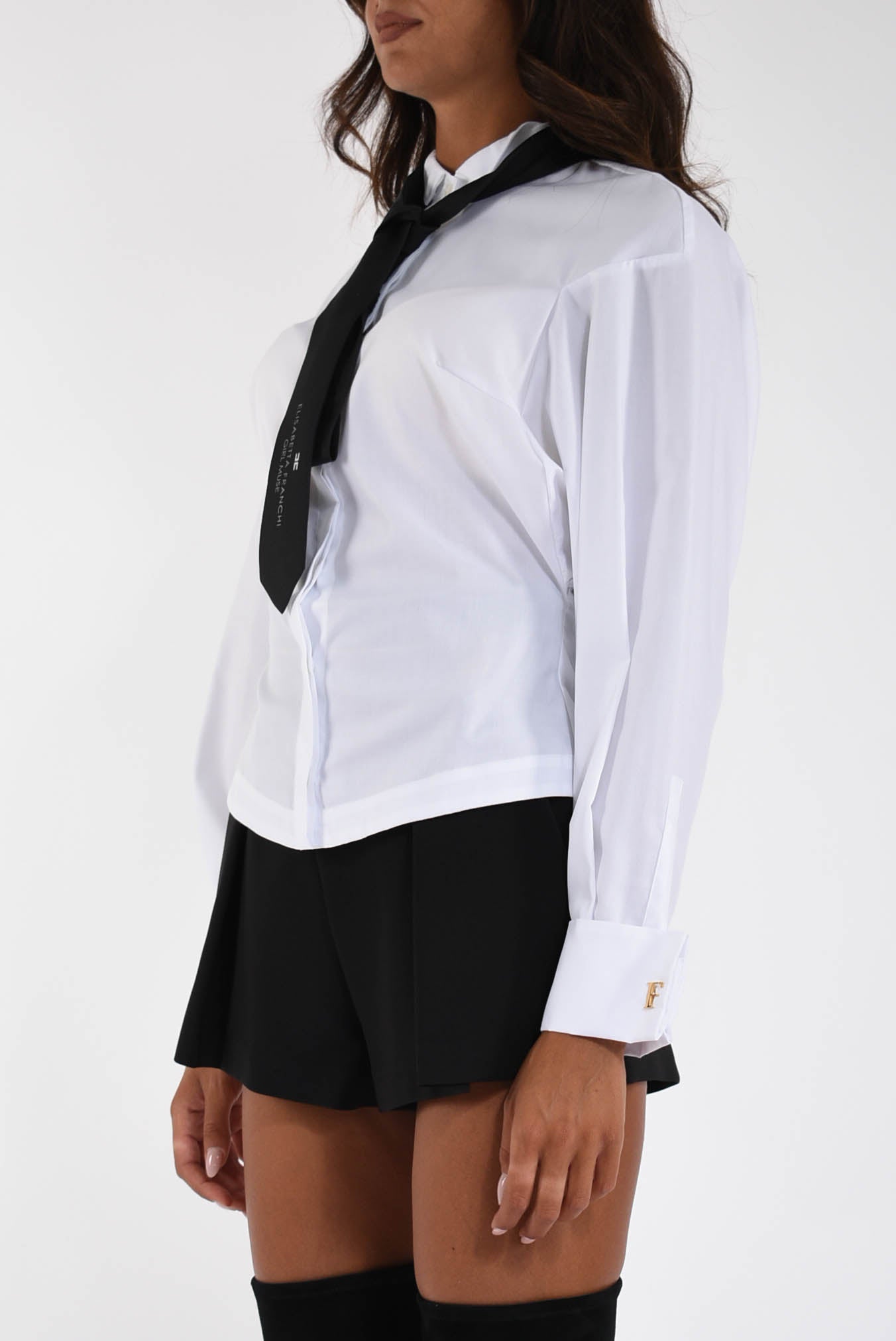 Camicia in popeline di cotone con cravatta