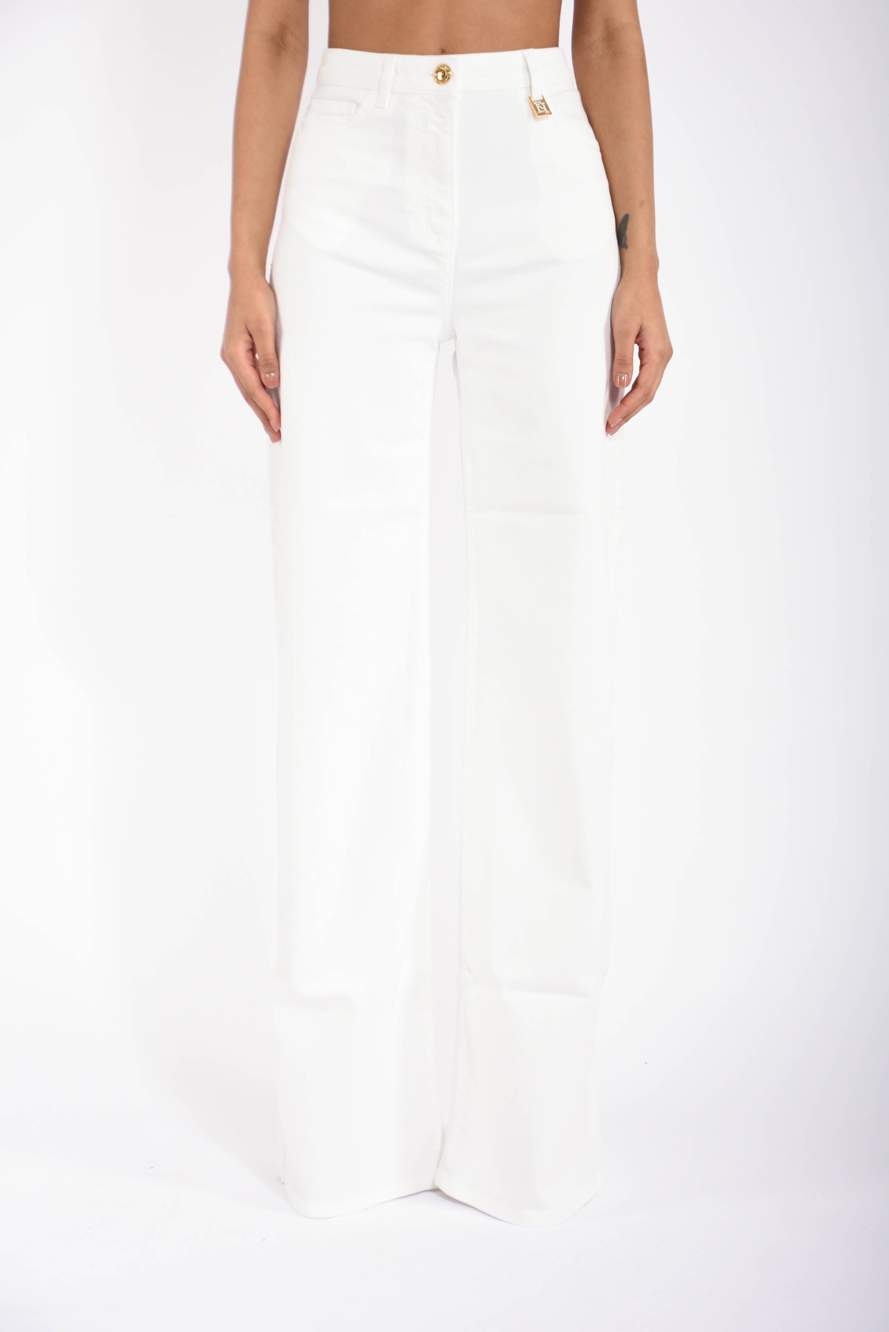 Jeans a palazzo con dettaglio logo