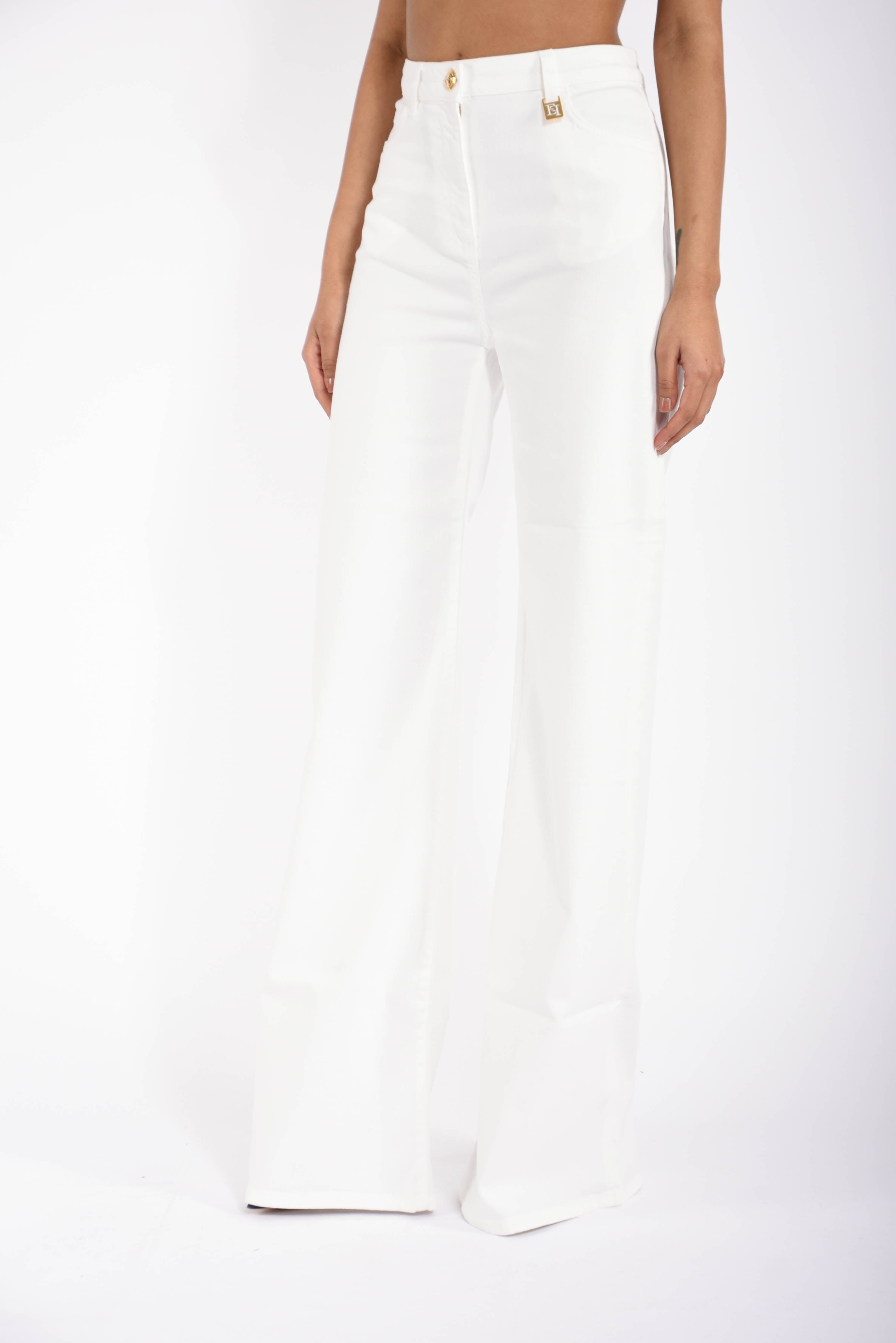 Jeans a palazzo con dettaglio logo