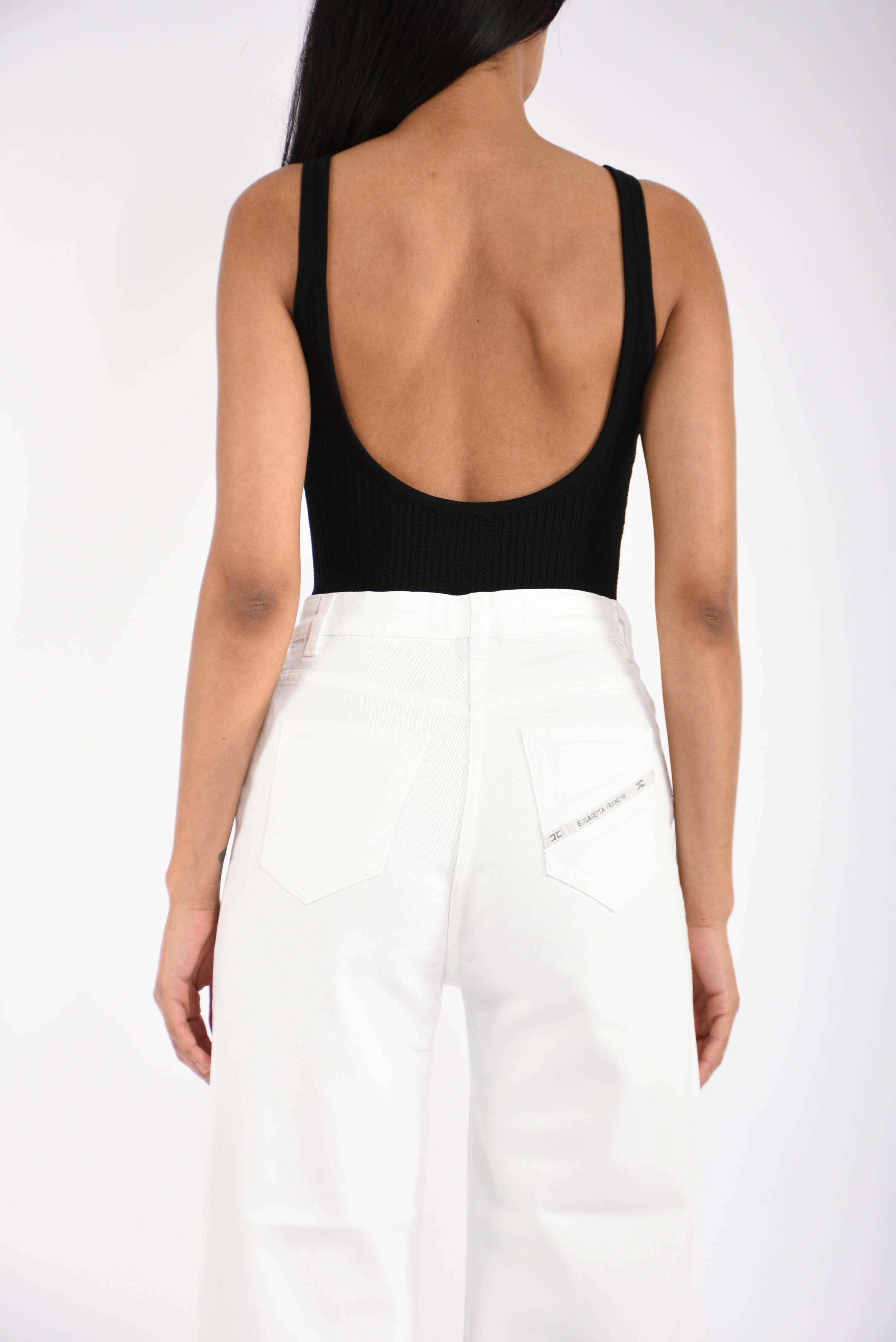 Body in maglia con logo stampato