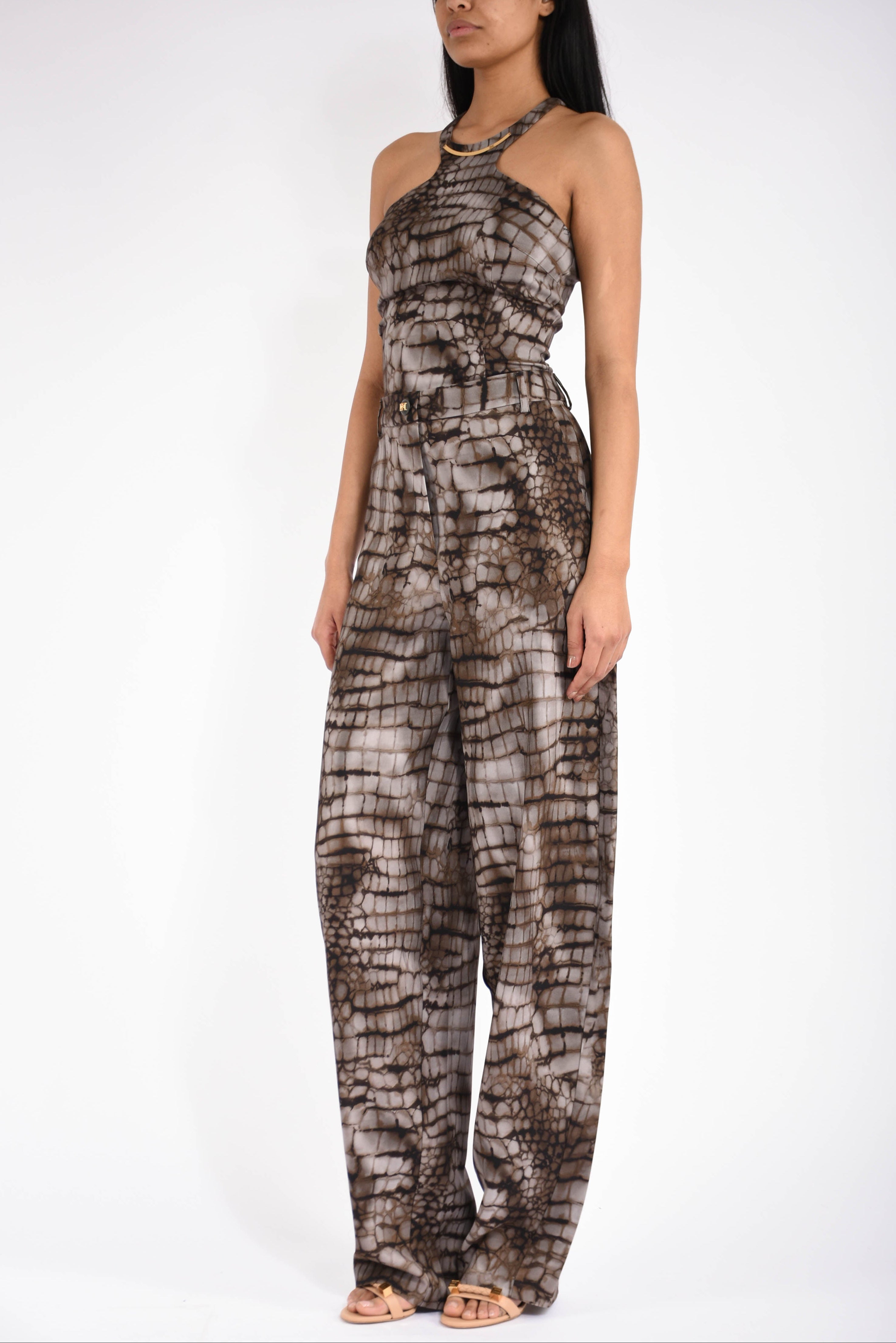 Tuta in jersey leggero con stampa alligatore