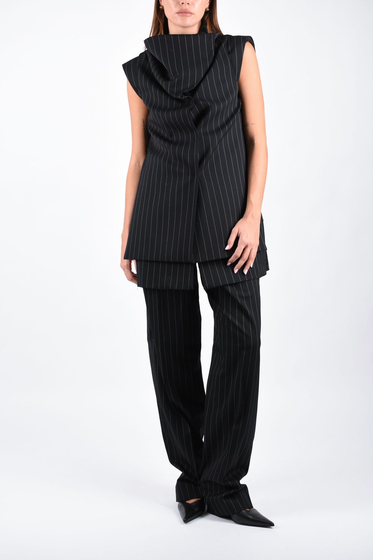 Pantalone con pieghe in lana stretch EDITTA 2622136023