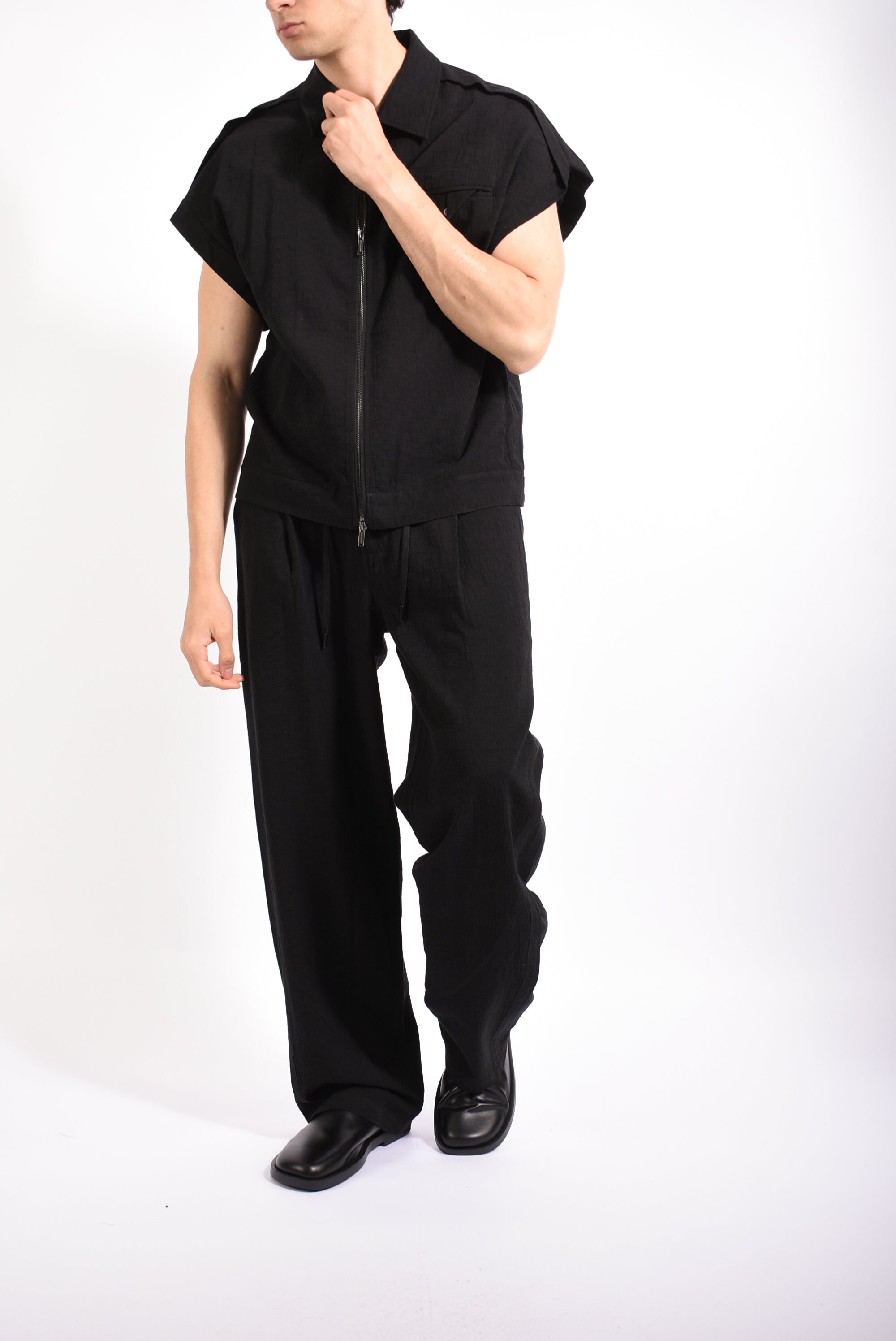 Gilet in cotone e lino