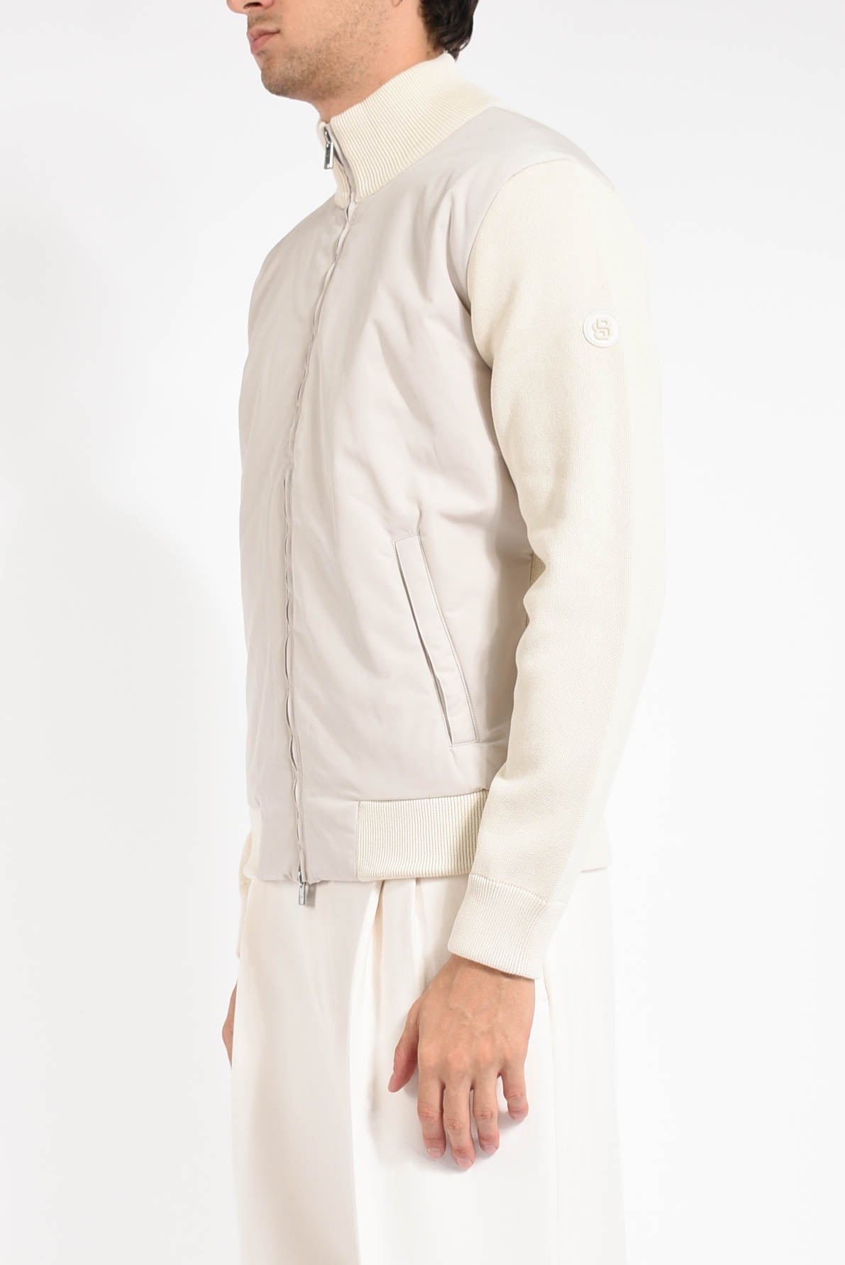 Giubbino ibrido con logo